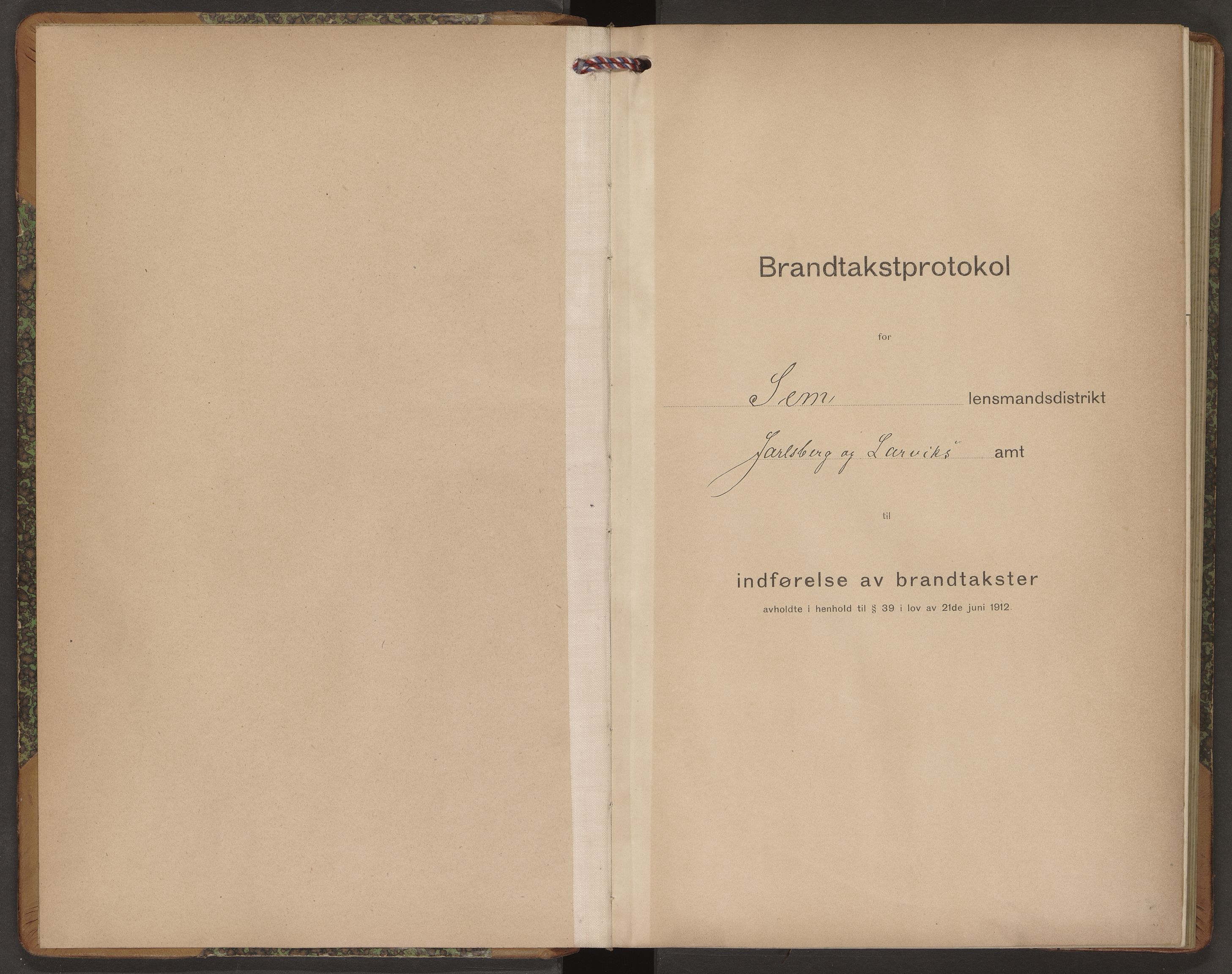 Sem lensmannskontor, SAKO/A-547/Y/Yb/Ybb/L0008: Skjematakstprotokoll, 1916-1923