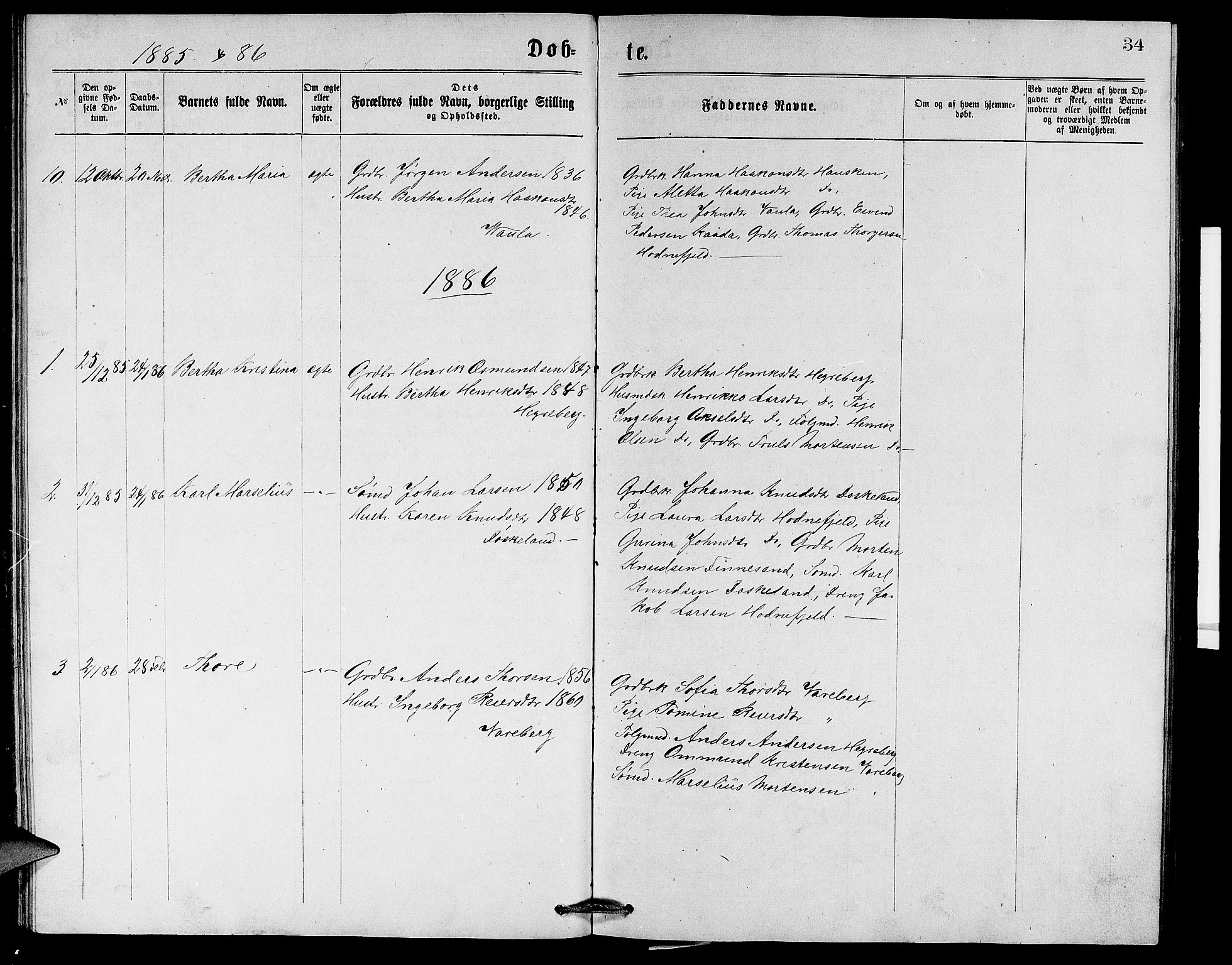 Rennesøy sokneprestkontor, AV/SAST-A -101827/H/Ha/Hab/L0005: Klokkerbok nr. B 5, 1871-1890, s. 34