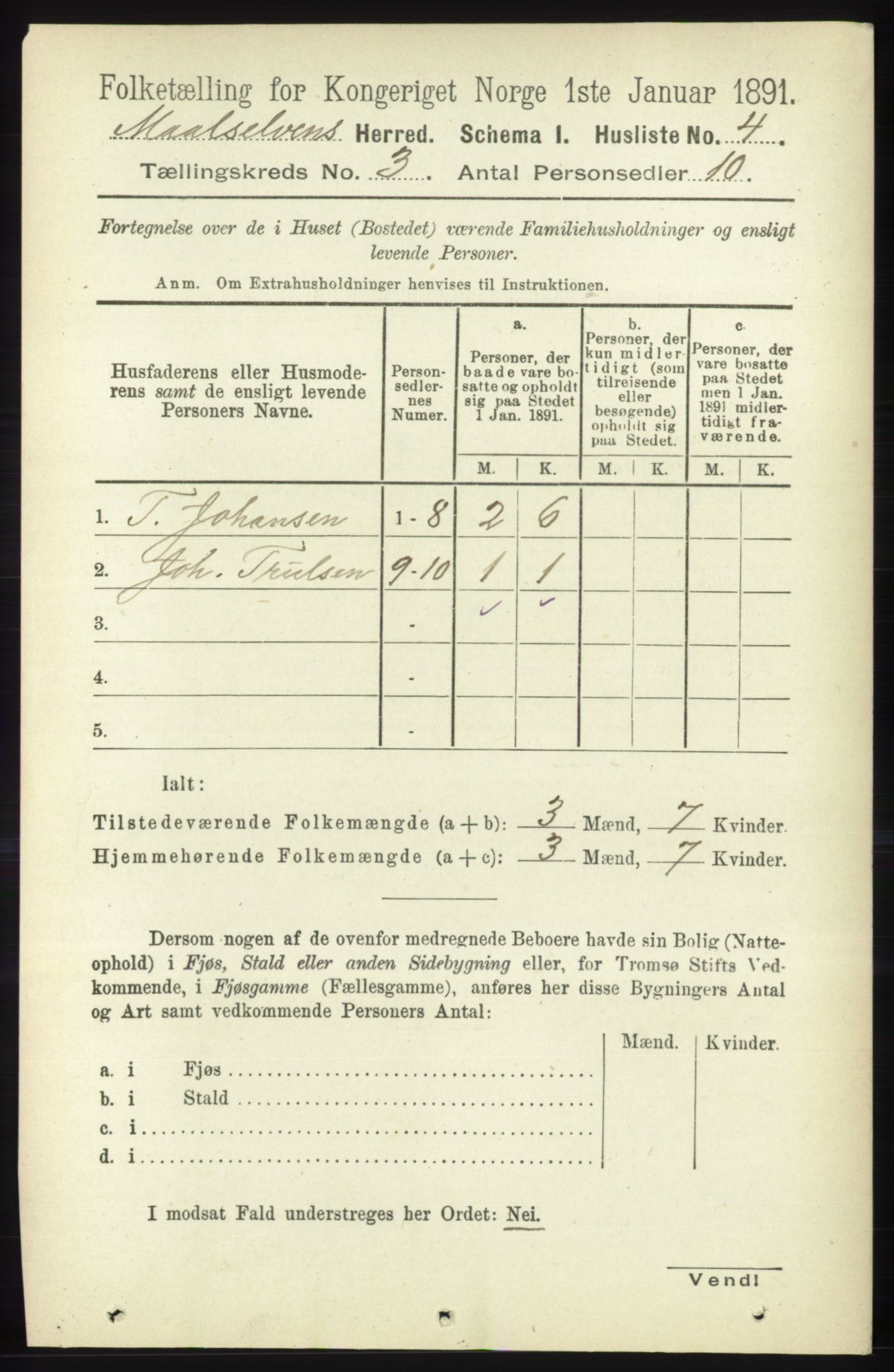 RA, Folketelling 1891 for 1924 Målselv herred, 1891, s. 531