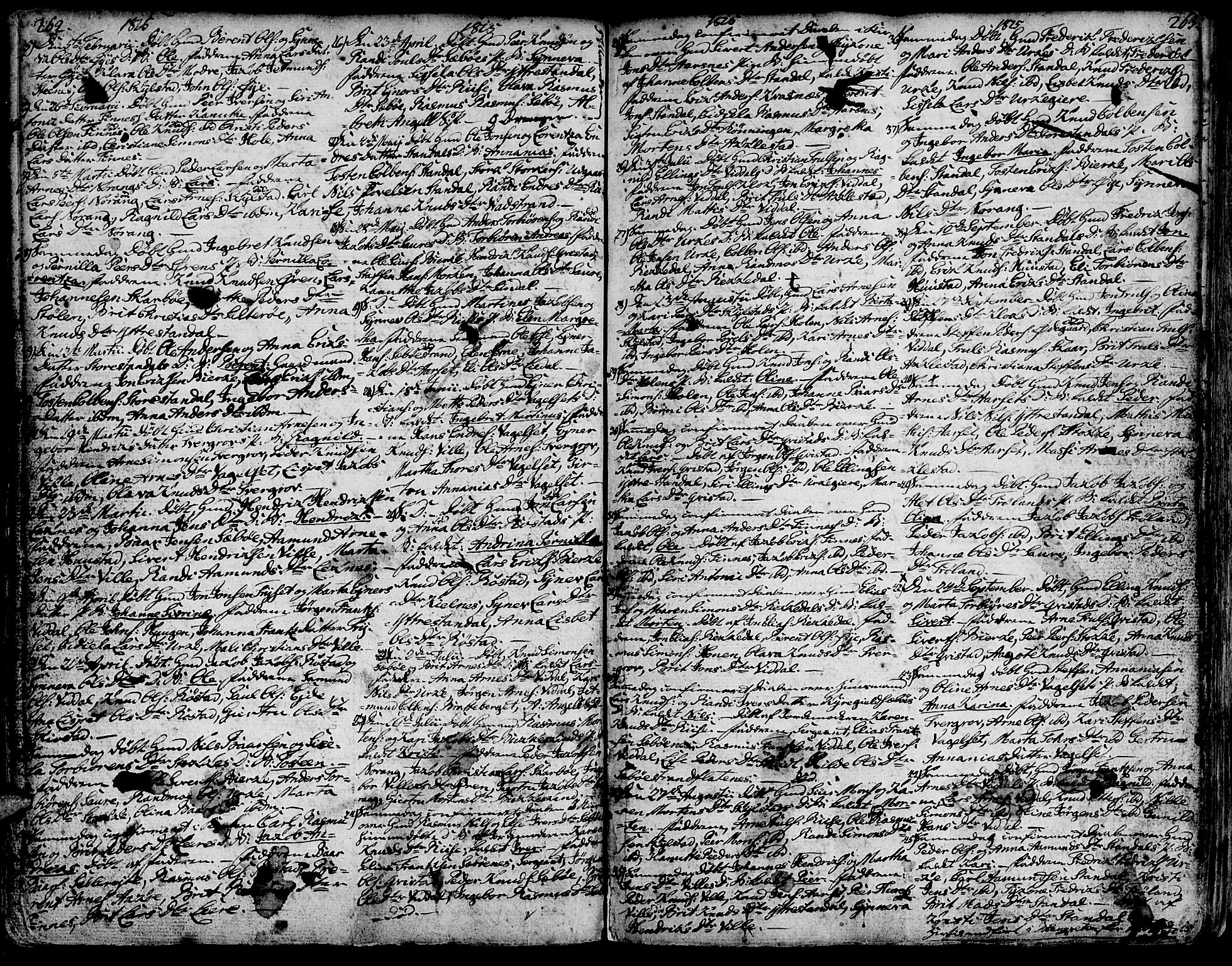 Ministerialprotokoller, klokkerbøker og fødselsregistre - Møre og Romsdal, AV/SAT-A-1454/515/L0206: Ministerialbok nr. 515A02, 1765-1818, s. 262-263