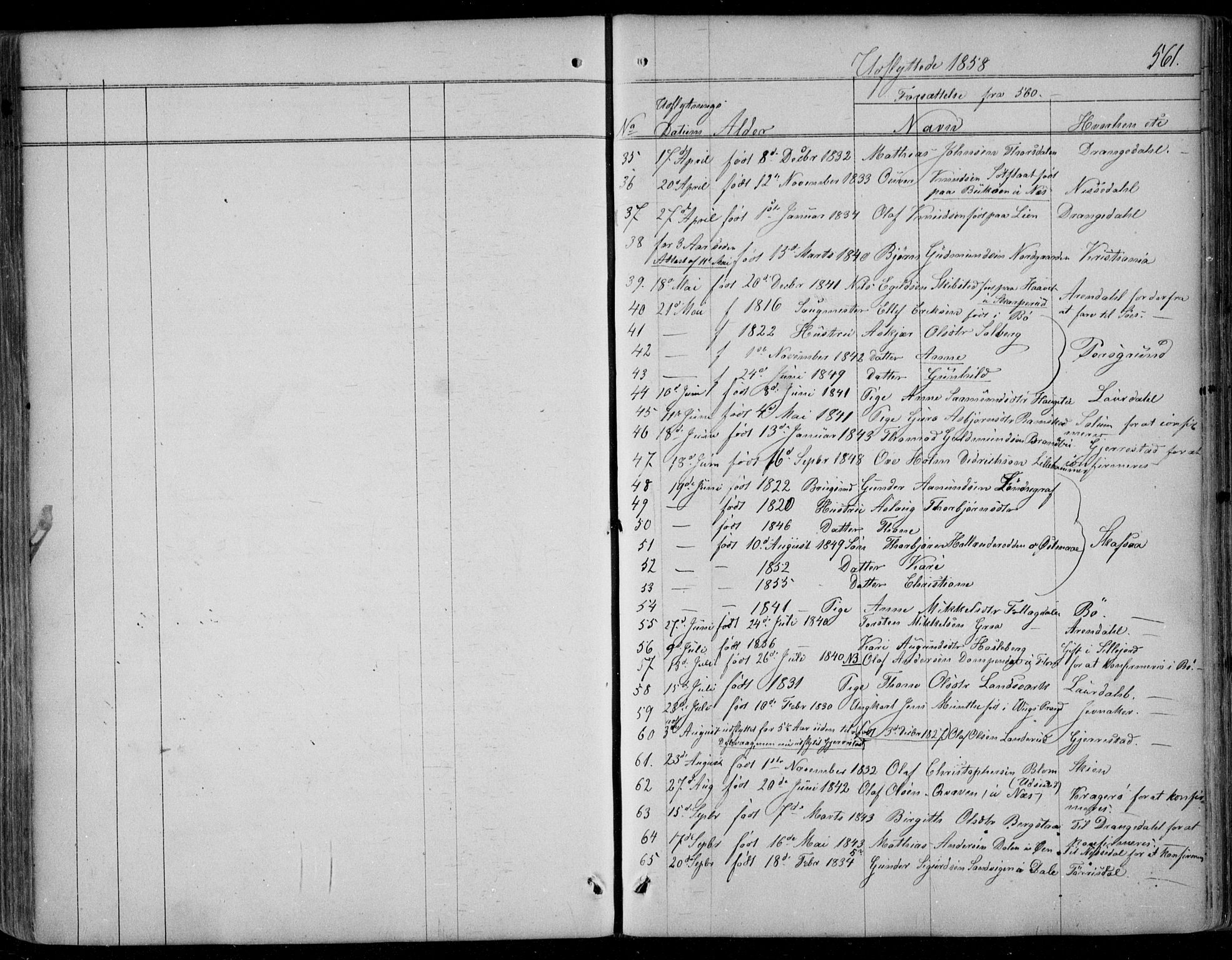 Kviteseid kirkebøker, AV/SAKO-A-276/F/Fa/L0006: Ministerialbok nr. I 6, 1836-1858, s. 561