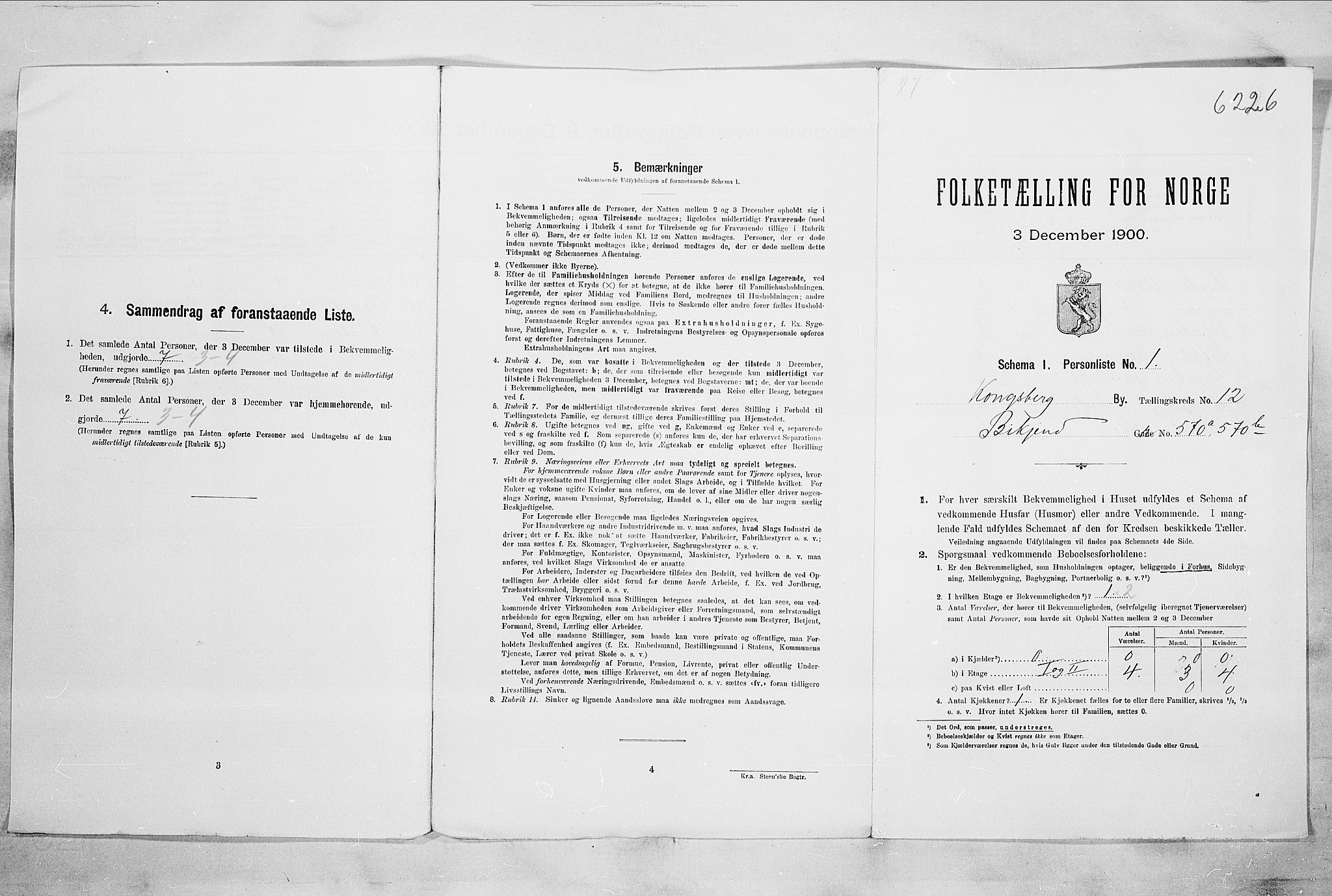 RA, Folketelling 1900 for 0604 Kongsberg kjøpstad, 1900, s. 2223