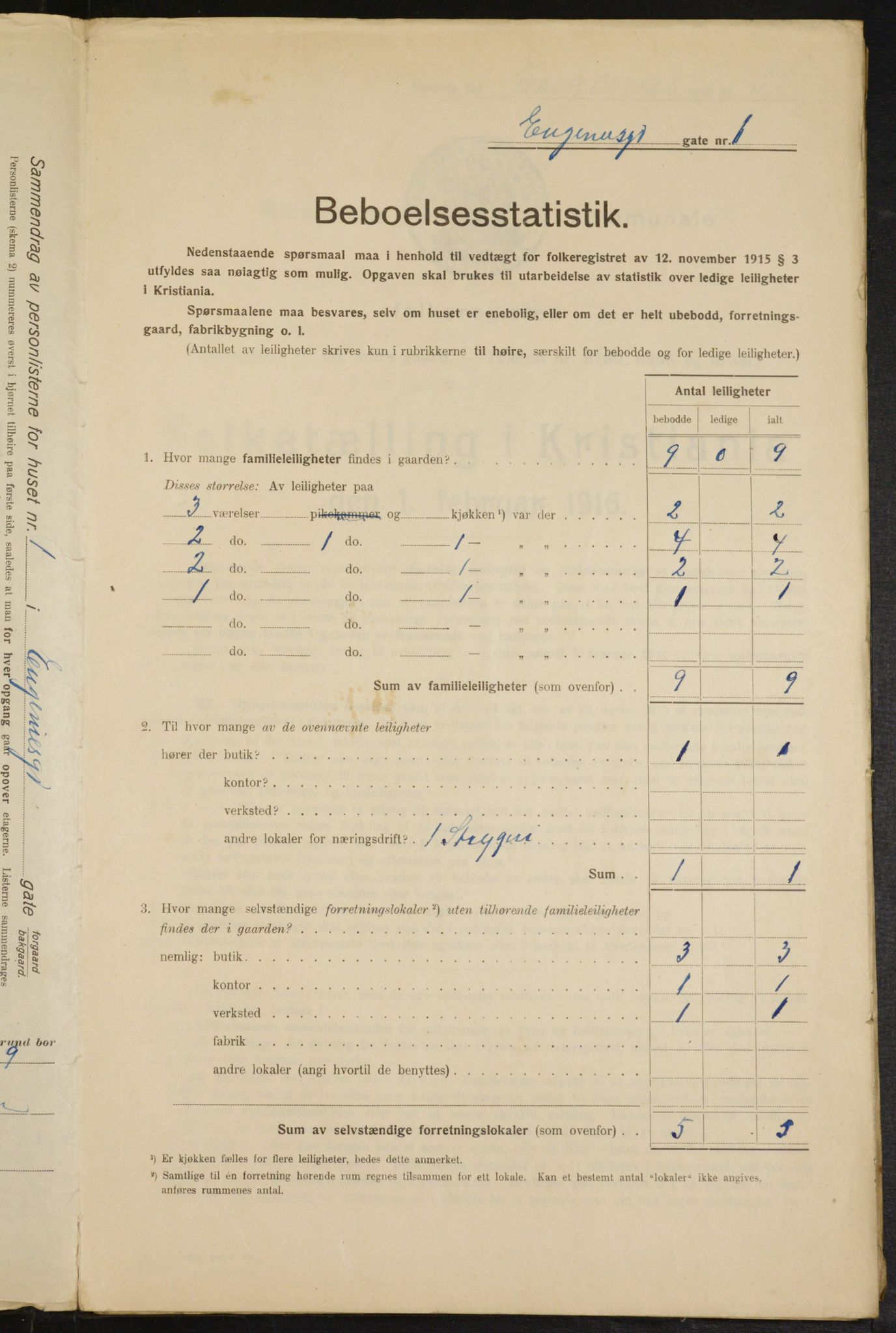 OBA, Kommunal folketelling 1.2.1916 for Kristiania, 1916, s. 22999