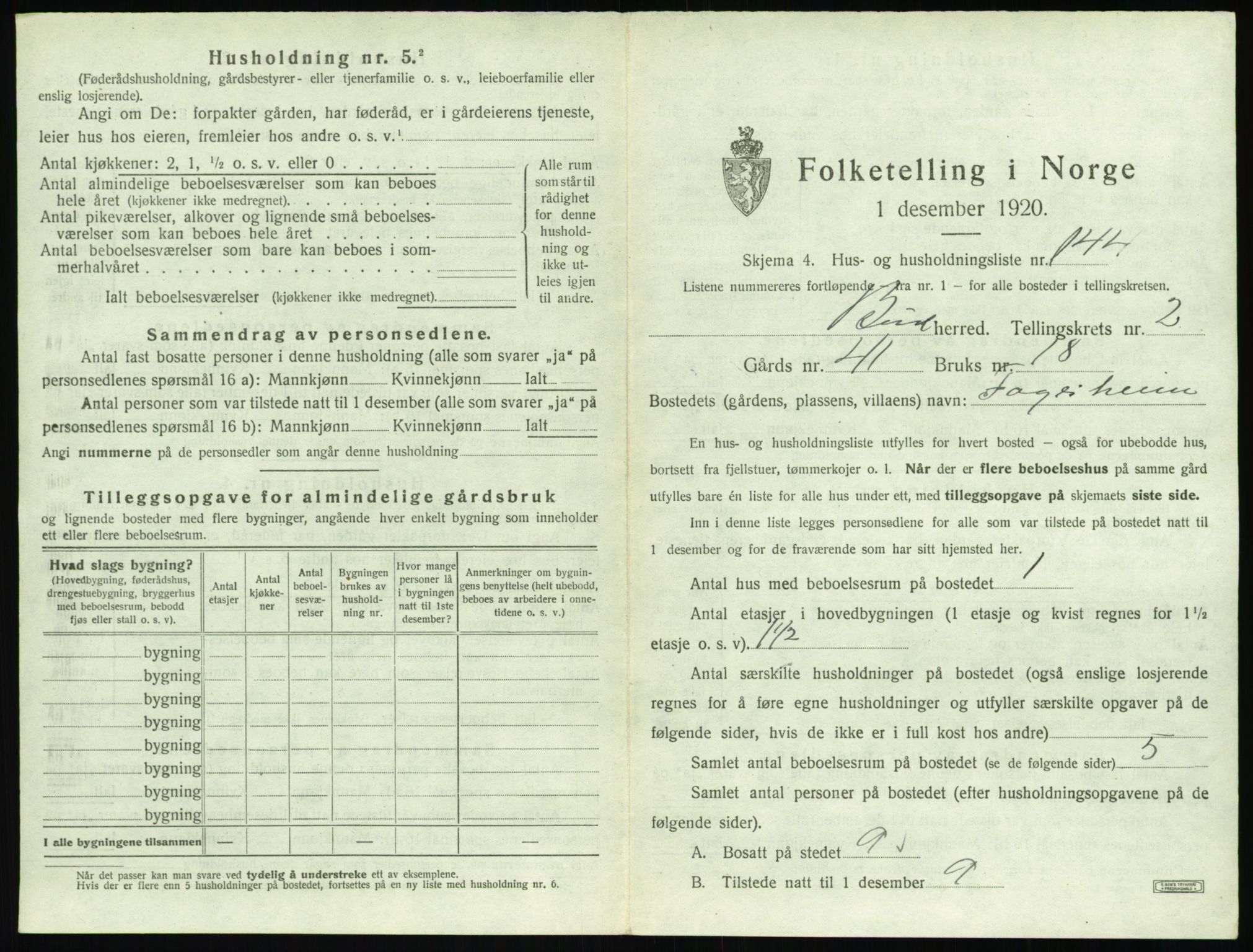 SAT, Folketelling 1920 for 1549 Bud herred, 1920, s. 420