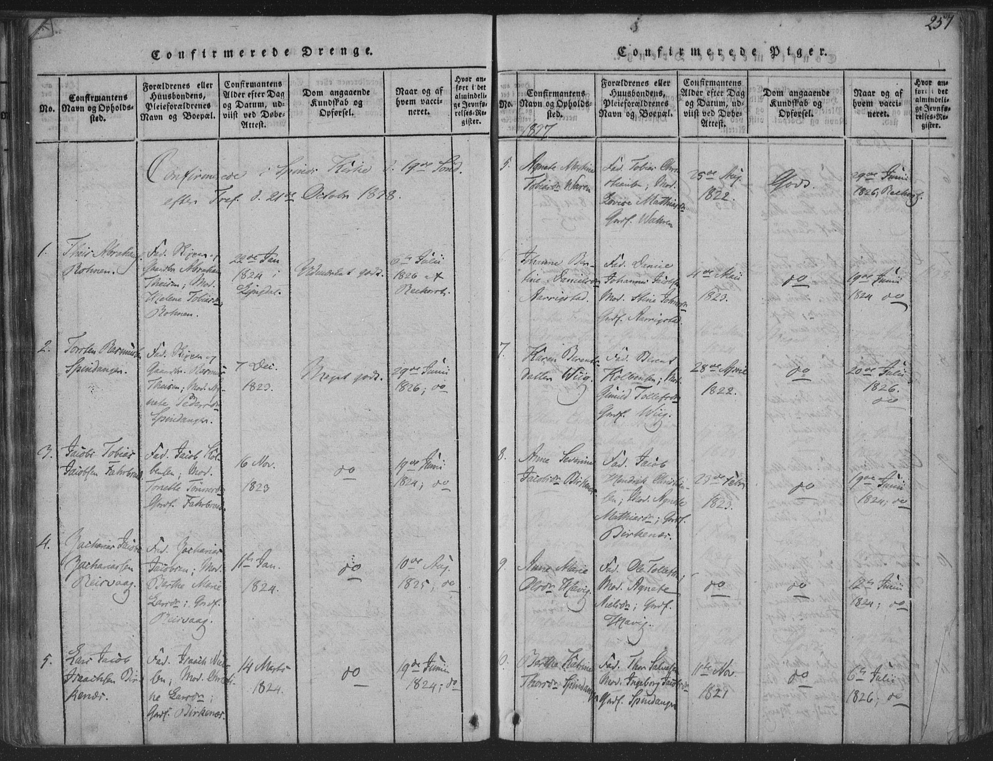 Herad sokneprestkontor, AV/SAK-1111-0018/F/Fa/Fab/L0002: Ministerialbok nr. A 2, 1816-1844, s. 257
