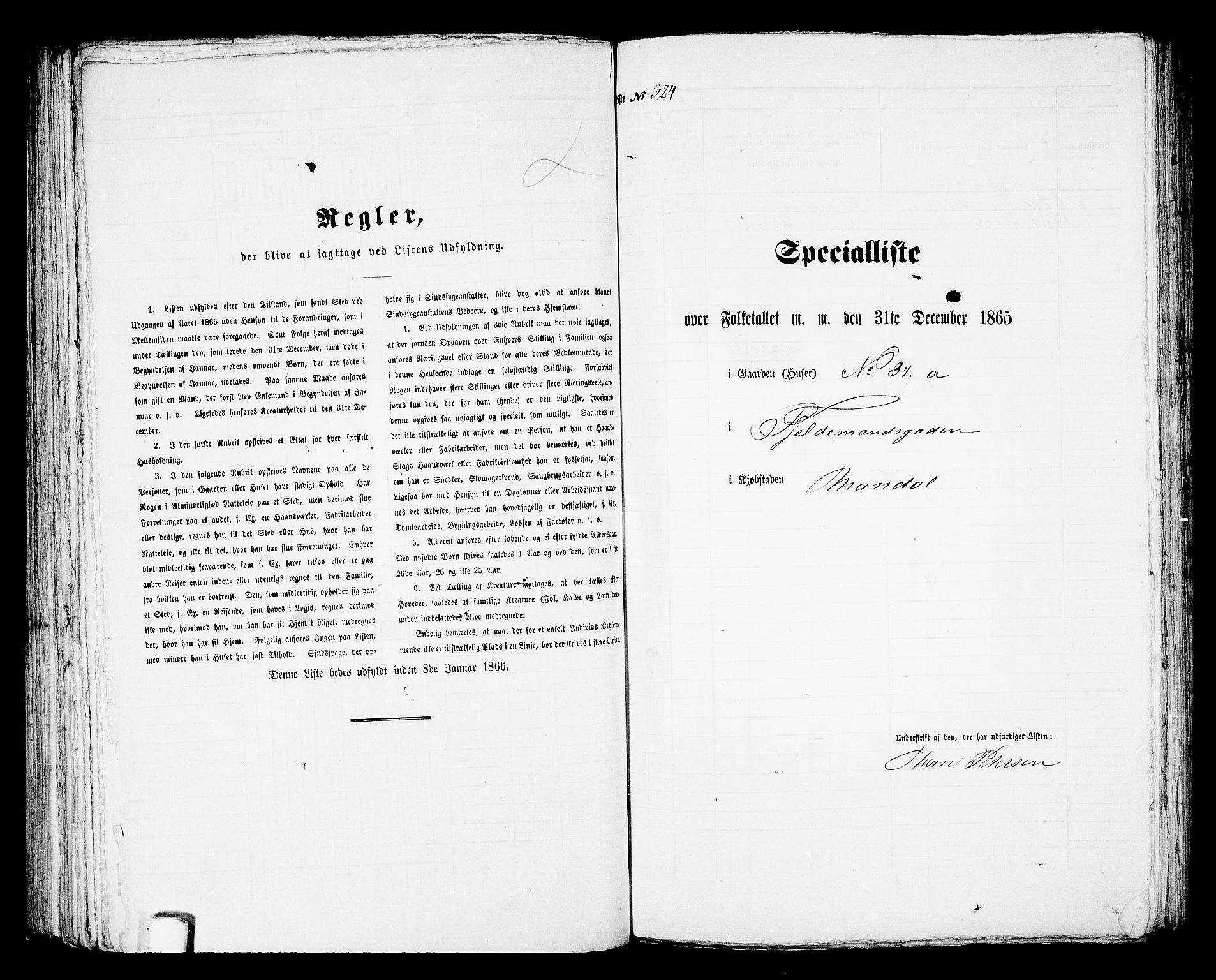 RA, Folketelling 1865 for 1002B Mandal prestegjeld, Mandal ladested, 1865, s. 654