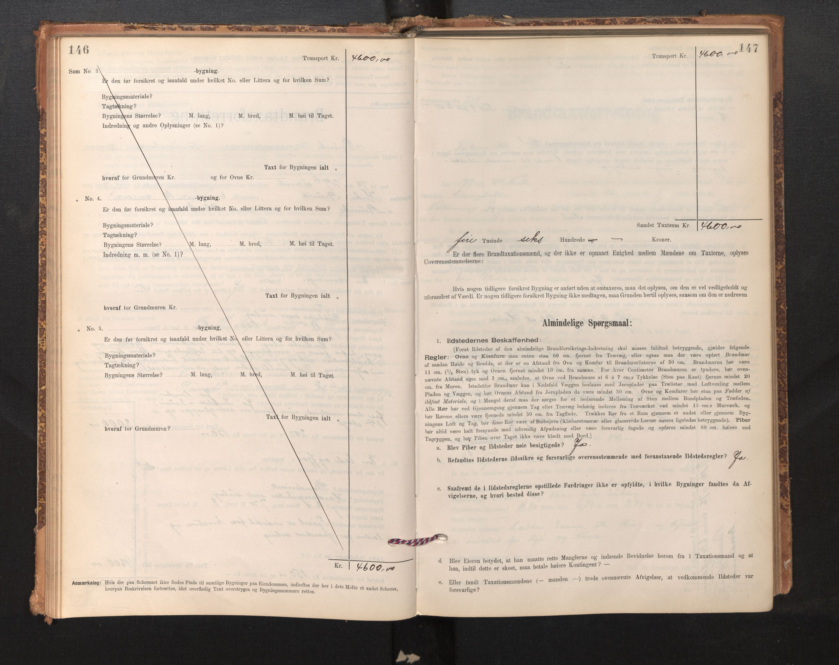 Lensmannen i Bruvik, SAB/A-31301/0012/L0006: Branntakstprotokoll, skjematakst, 1894-1906, s. 146-147