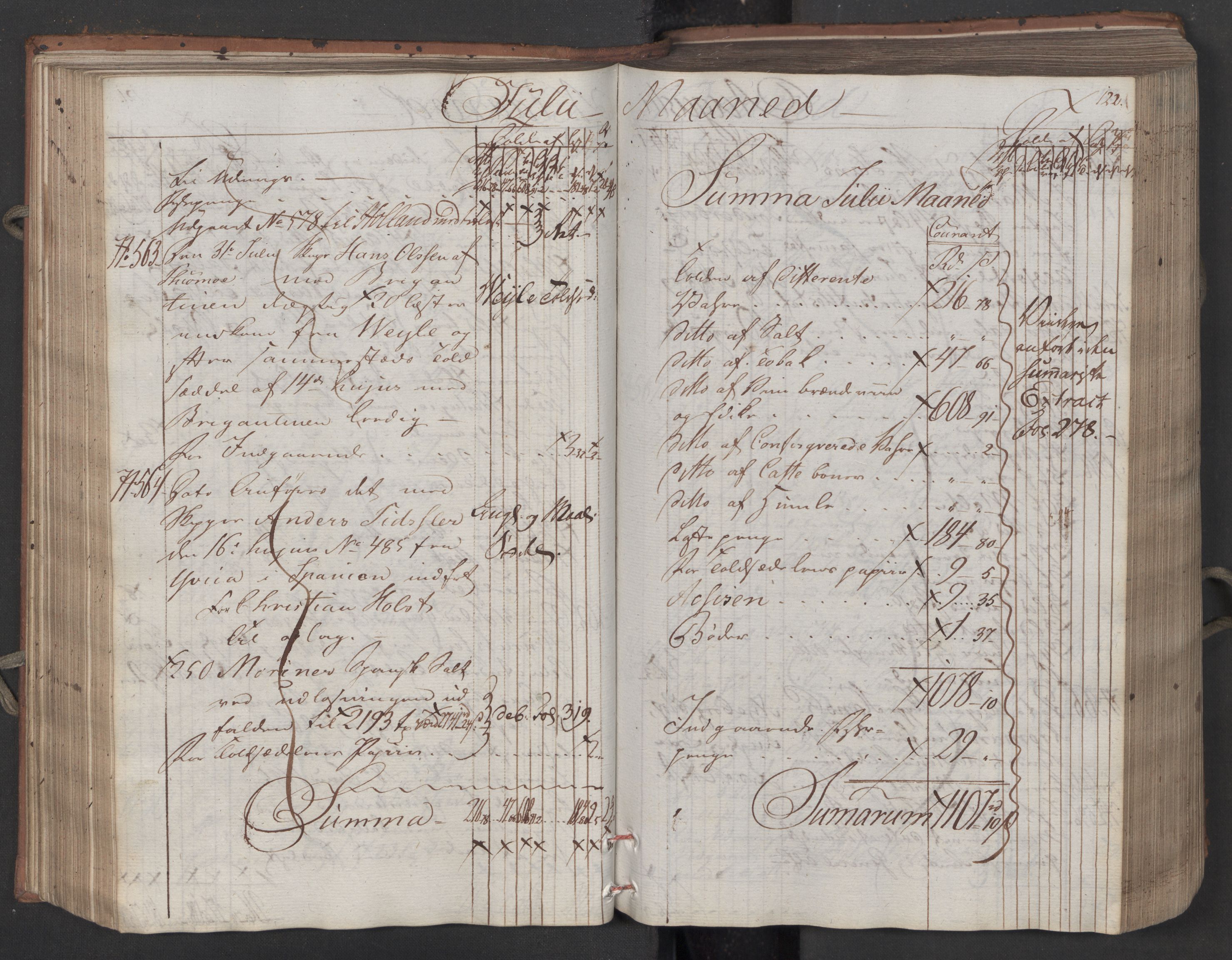 Generaltollkammeret, tollregnskaper, AV/RA-EA-5490/R08/L0158/0001: Tollregnskaper Drammen / Inngående tollbok, 1790, s. 122