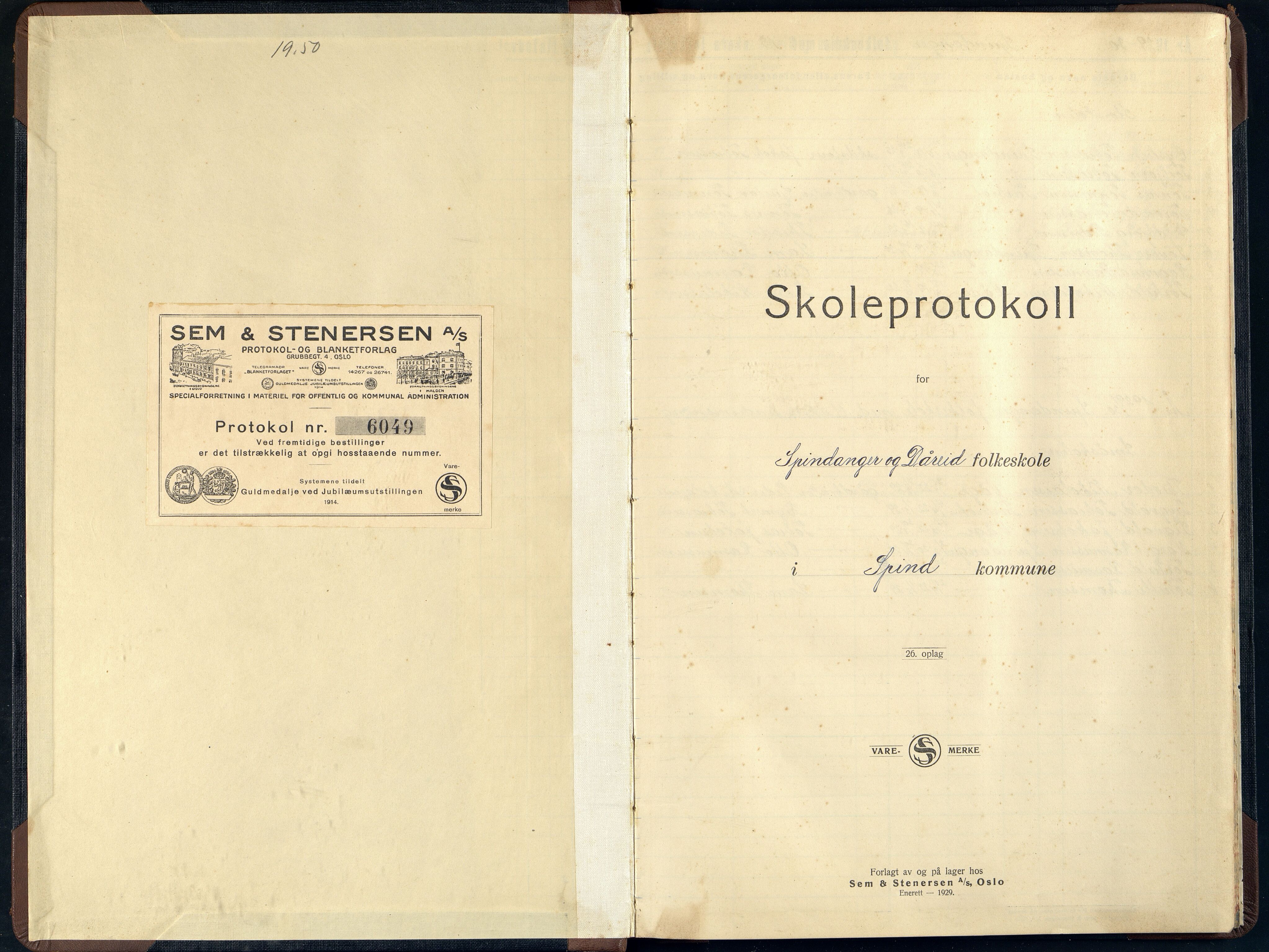 Spind kommune - Spind Skolestyre, ARKSOR/1003SP510/G/L0005: Skoleprotokoll, 1905-1929