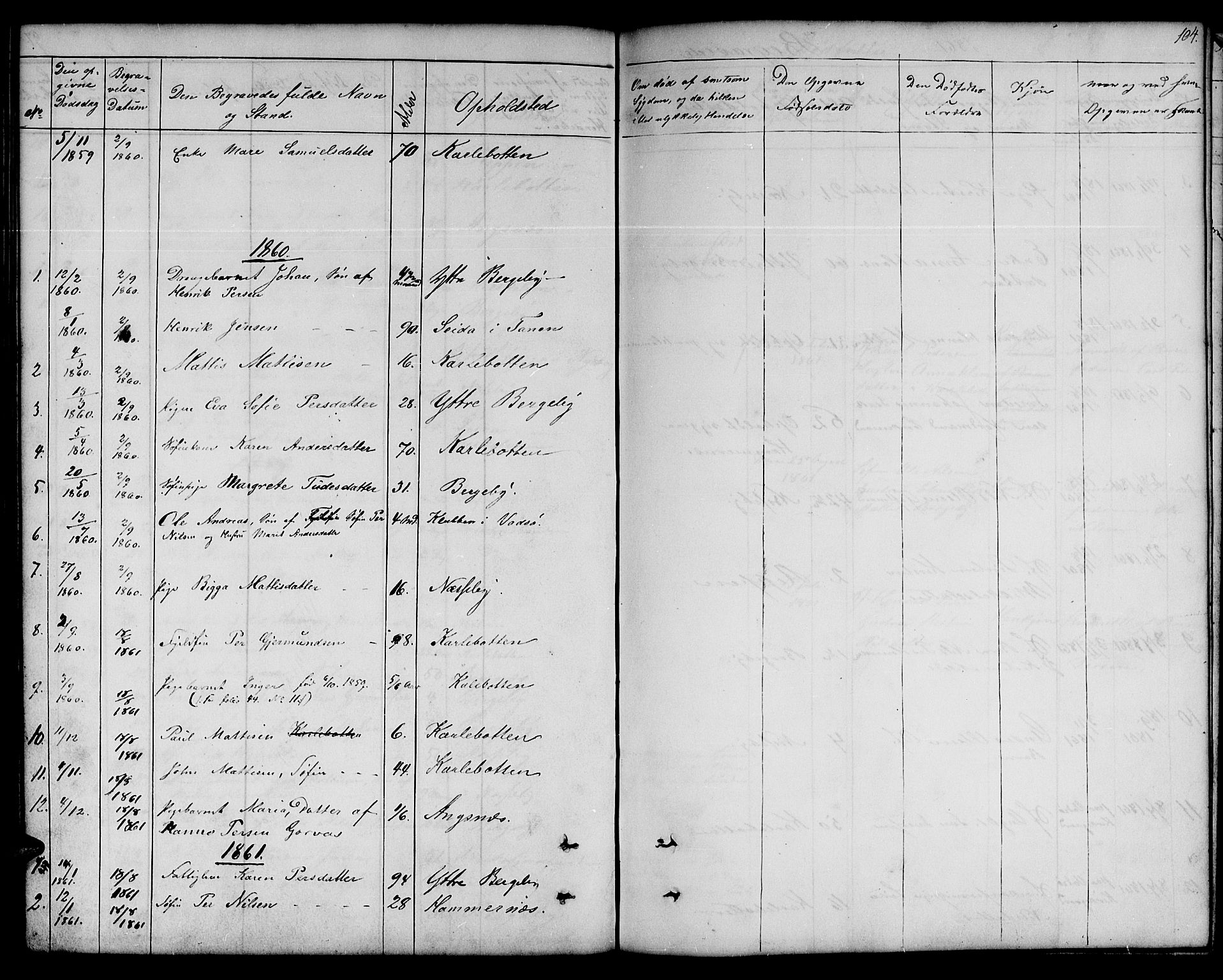 Nesseby sokneprestkontor, AV/SATØ-S-1330/H/Hb/L0001klokker: Klokkerbok nr. 1, 1844-1861, s. 104