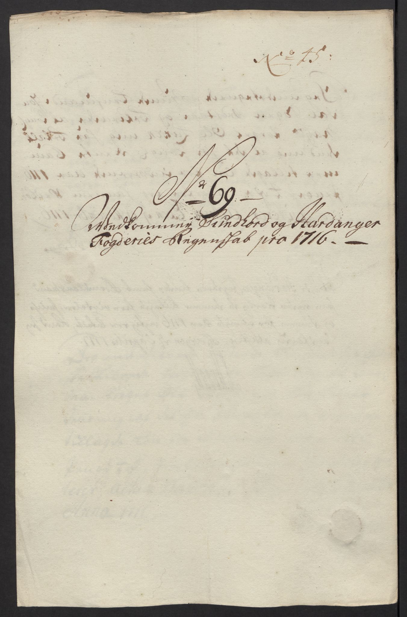 Rentekammeret inntil 1814, Reviderte regnskaper, Fogderegnskap, AV/RA-EA-4092/R48/L2992: Fogderegnskap Sunnhordland og Hardanger, 1716, s. 307