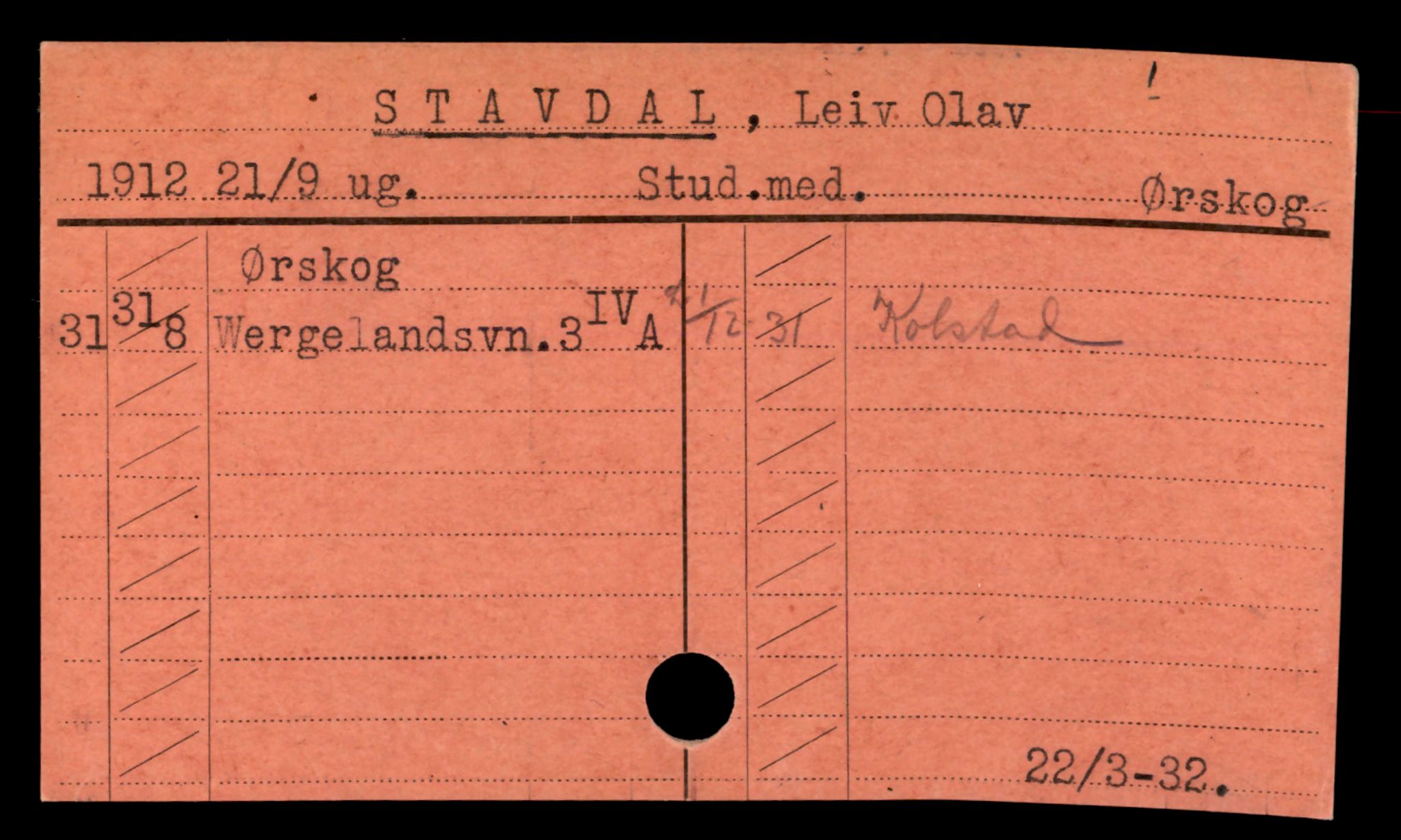 Oslo folkeregister, Registerkort, SAO/A-11715/D/Da/L0087: Menn: Stavdal Leiv - Strand Evald, 1906-1919