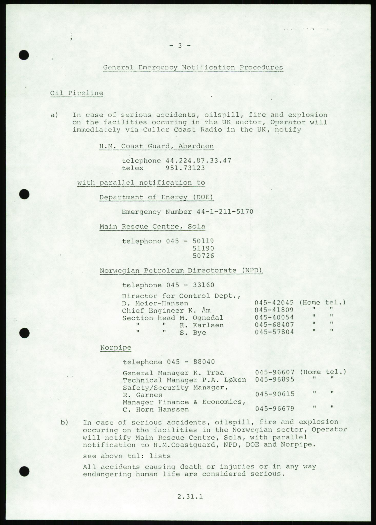 Justisdepartementet, Granskningskommisjonen ved Alexander Kielland-ulykken 27.3.1980, AV/RA-S-1165/D/L0016: O Beredskapsplaner (Doku.liste + O1-O3 av 3), 1980-1981, s. 61