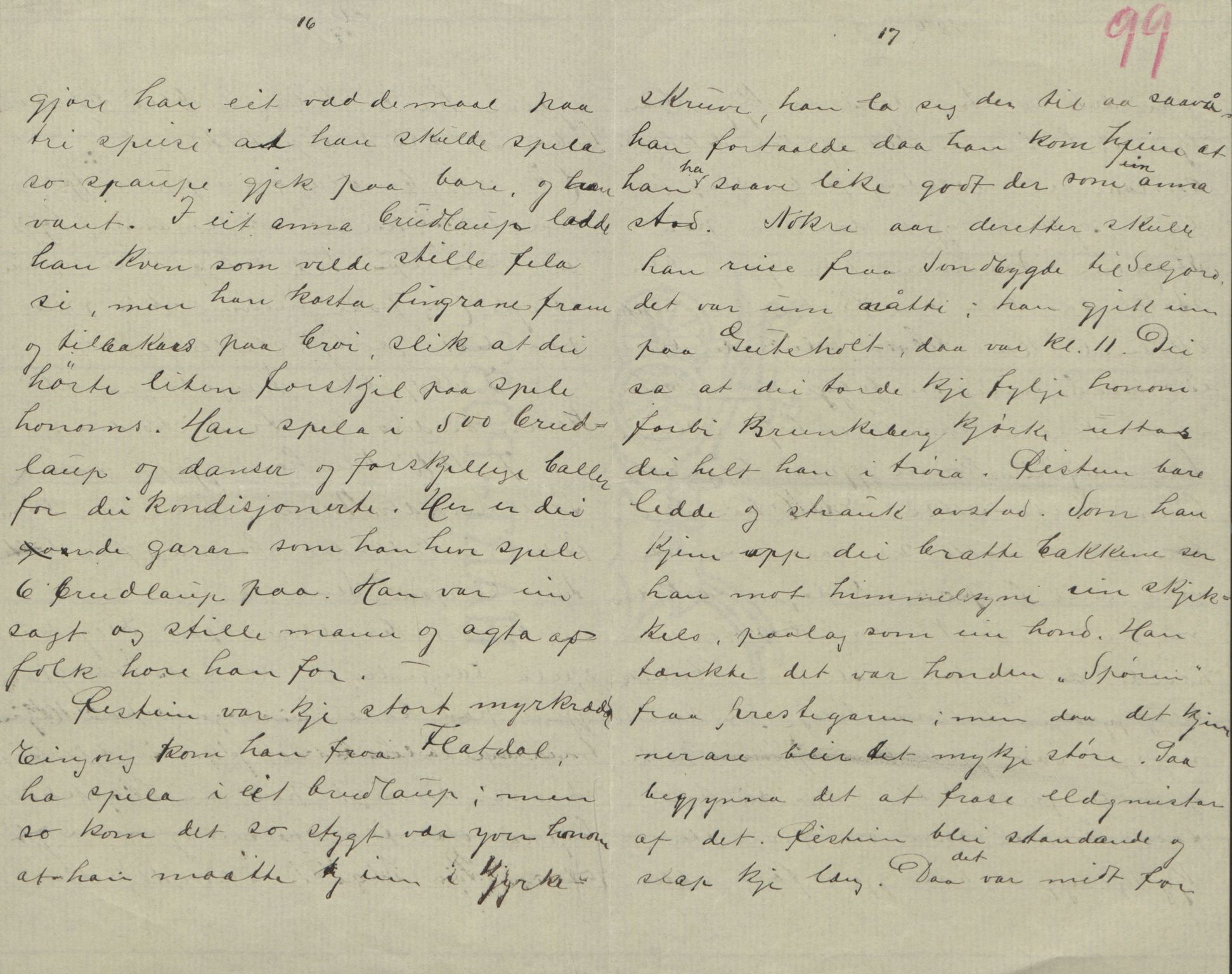 Rikard Berge, TEMU/TGM-A-1003/F/L0004/0053: 101-159 / 157 Manuskript, notatar, brev o.a. Nokre leiker, manuskript, 1906-1908, s. 98-99