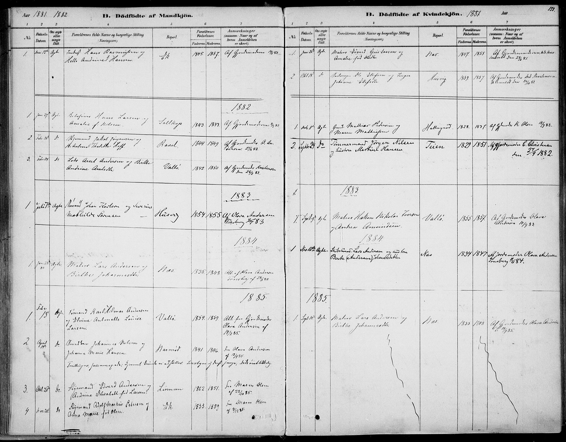 Sem kirkebøker, AV/SAKO-A-5/F/Fb/L0004: Ministerialbok nr. II 4, 1878-1891, s. 133