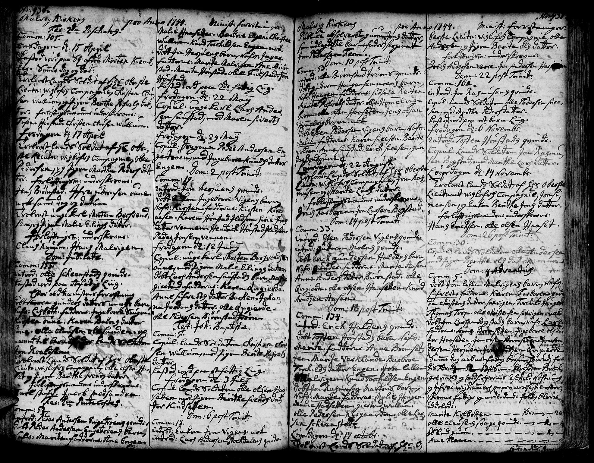 Ministerialprotokoller, klokkerbøker og fødselsregistre - Sør-Trøndelag, SAT/A-1456/606/L0277: Ministerialbok nr. 606A01 /3, 1727-1780, s. 430-431