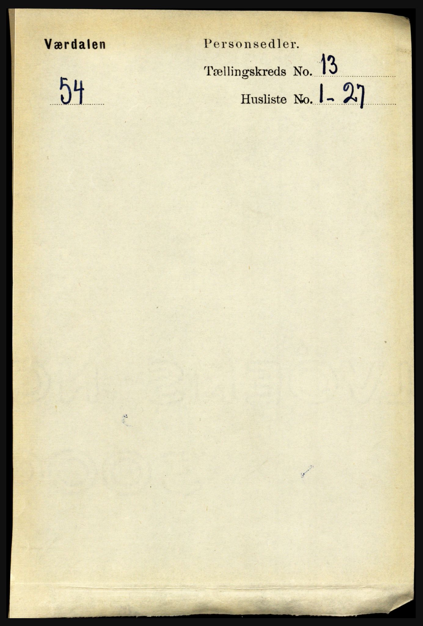 RA, Folketelling 1891 for 1721 Verdal herred, 1891, s. 6891