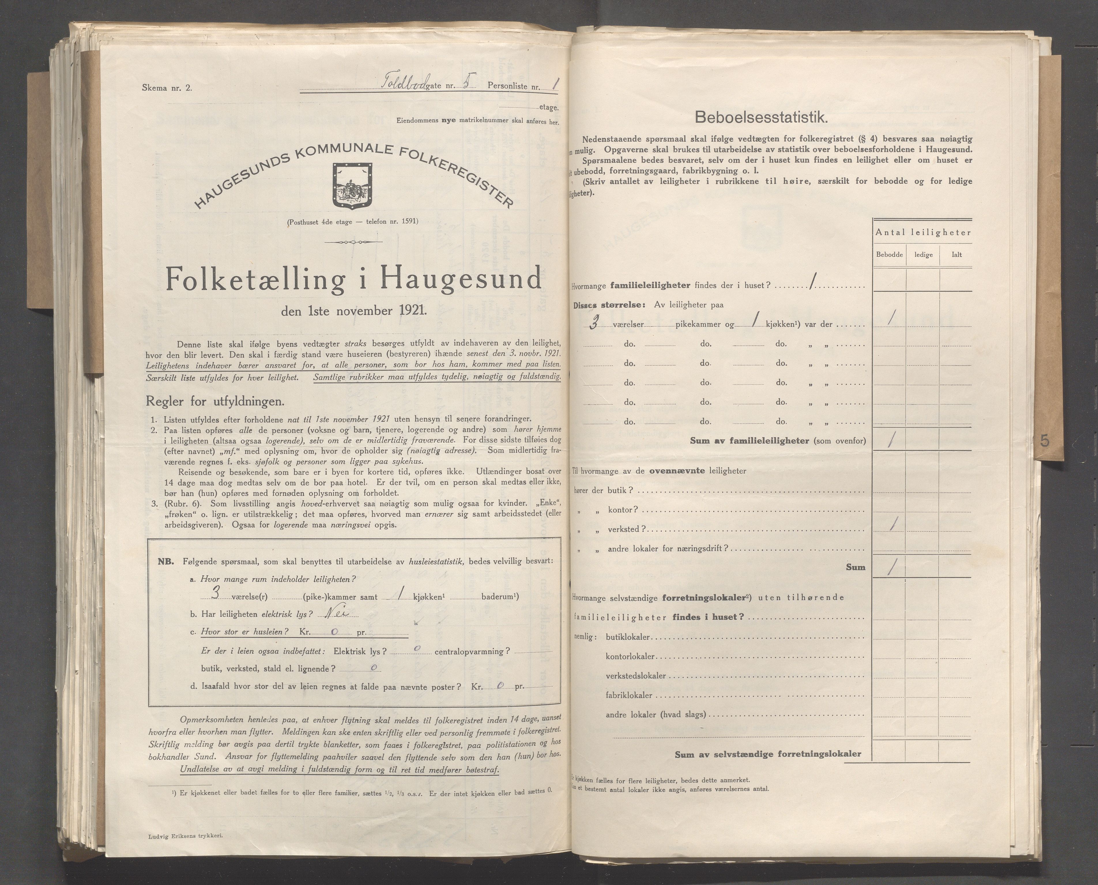 IKAR, Kommunal folketelling 1.11.1921 for Haugesund, 1921, s. 7422