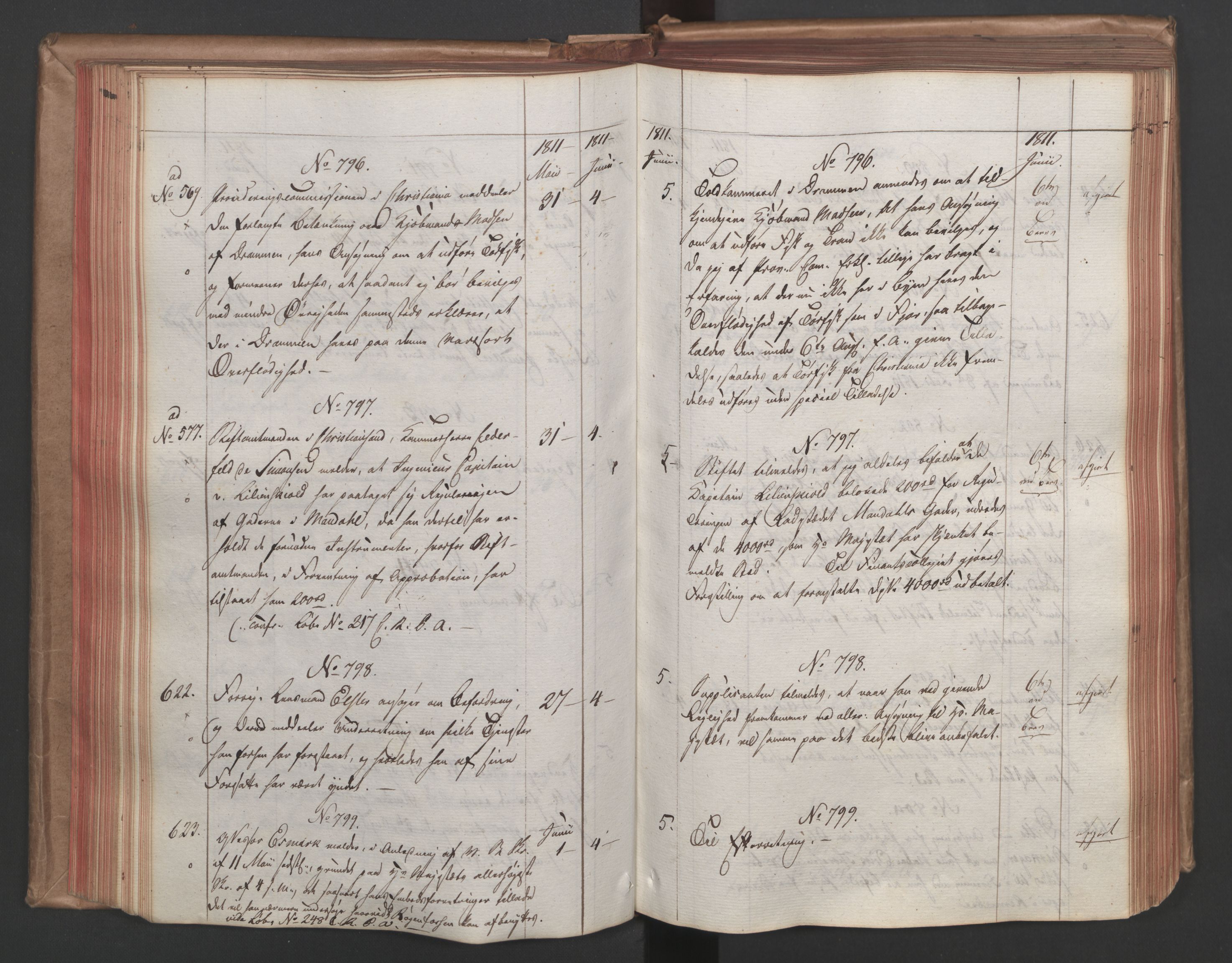 Stattholderembetet 1810-1814, 1. kontor (Kontor A), AV/RA-EA-2872/Ab/L0002: Referatprotokoll,  j.nr. 310-1243,  l.nr. 380-1588, 1811, s. 124