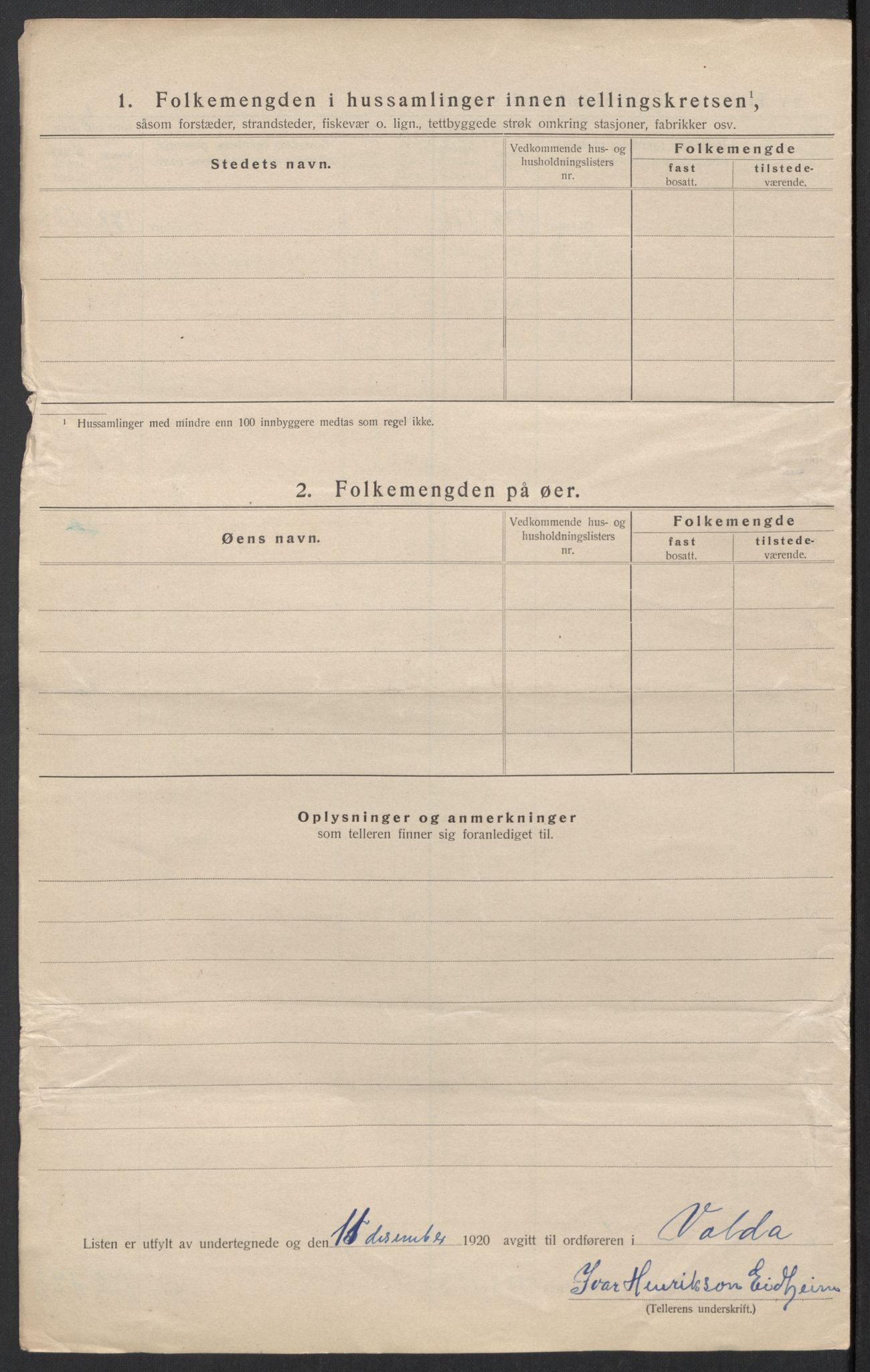 SAT, Folketelling 1920 for 1519 Volda herred, 1920, s. 11