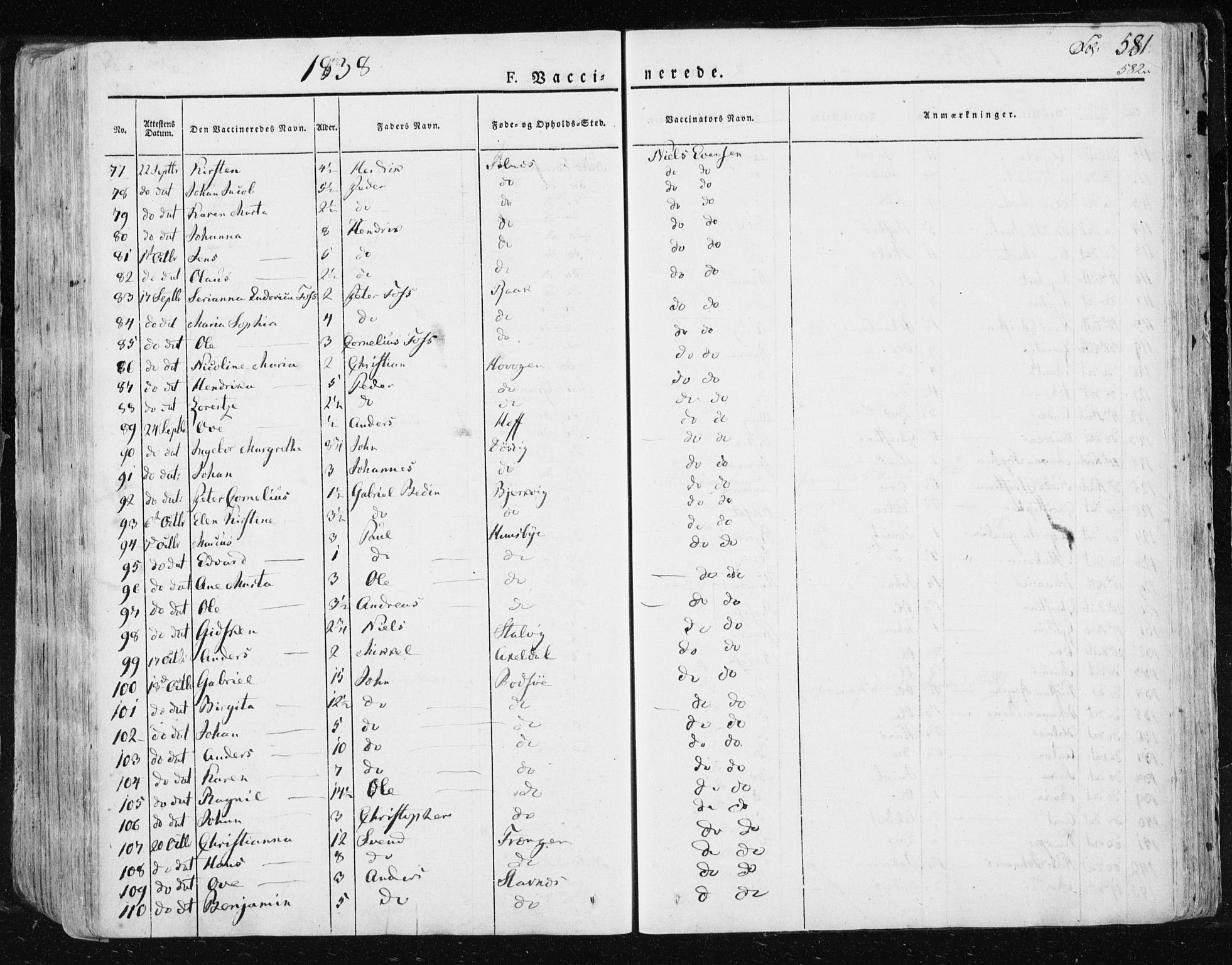 Ministerialprotokoller, klokkerbøker og fødselsregistre - Sør-Trøndelag, AV/SAT-A-1456/659/L0735: Ministerialbok nr. 659A05, 1826-1841, s. 581