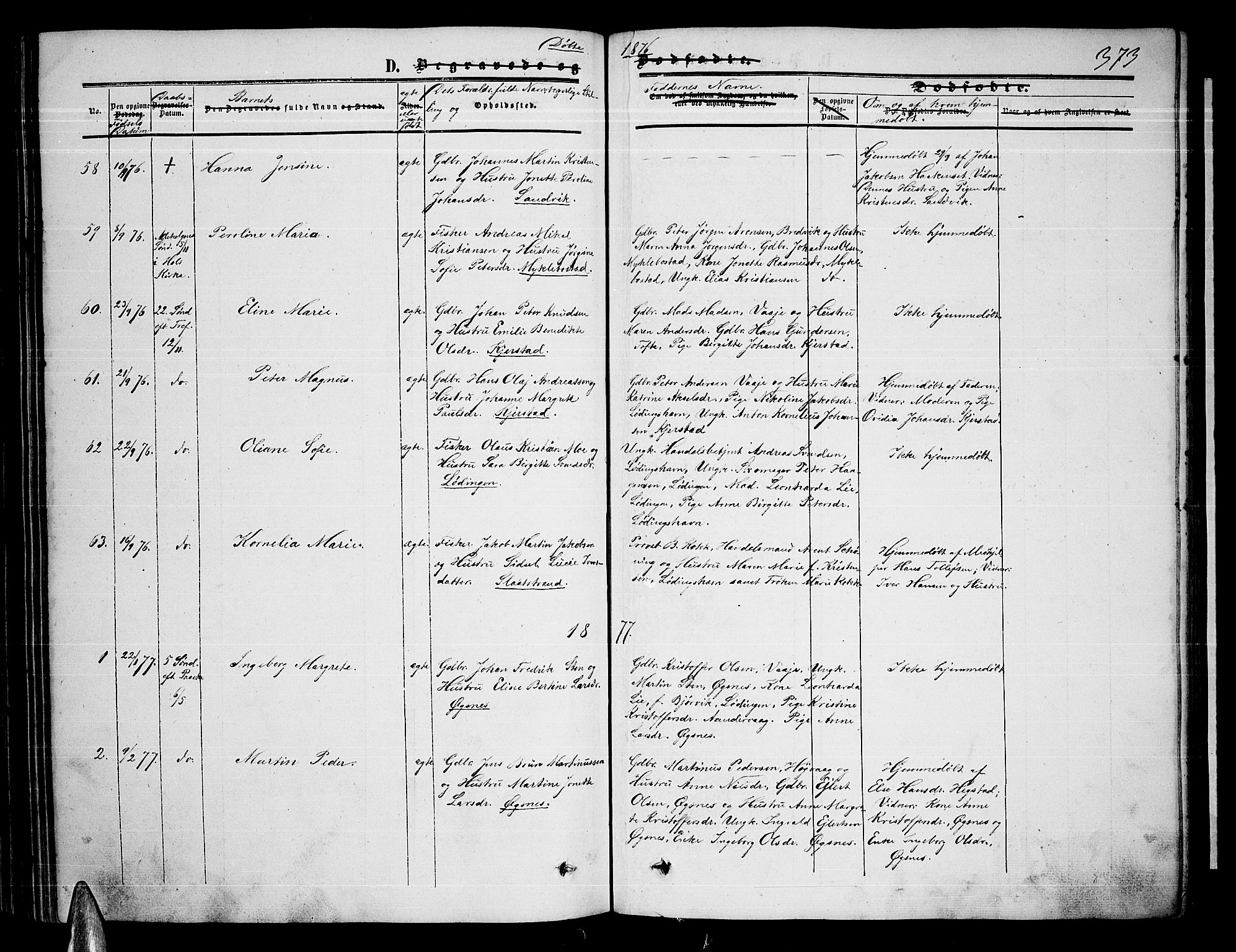 Ministerialprotokoller, klokkerbøker og fødselsregistre - Nordland, AV/SAT-A-1459/872/L1046: Klokkerbok nr. 872C02, 1852-1879, s. 373