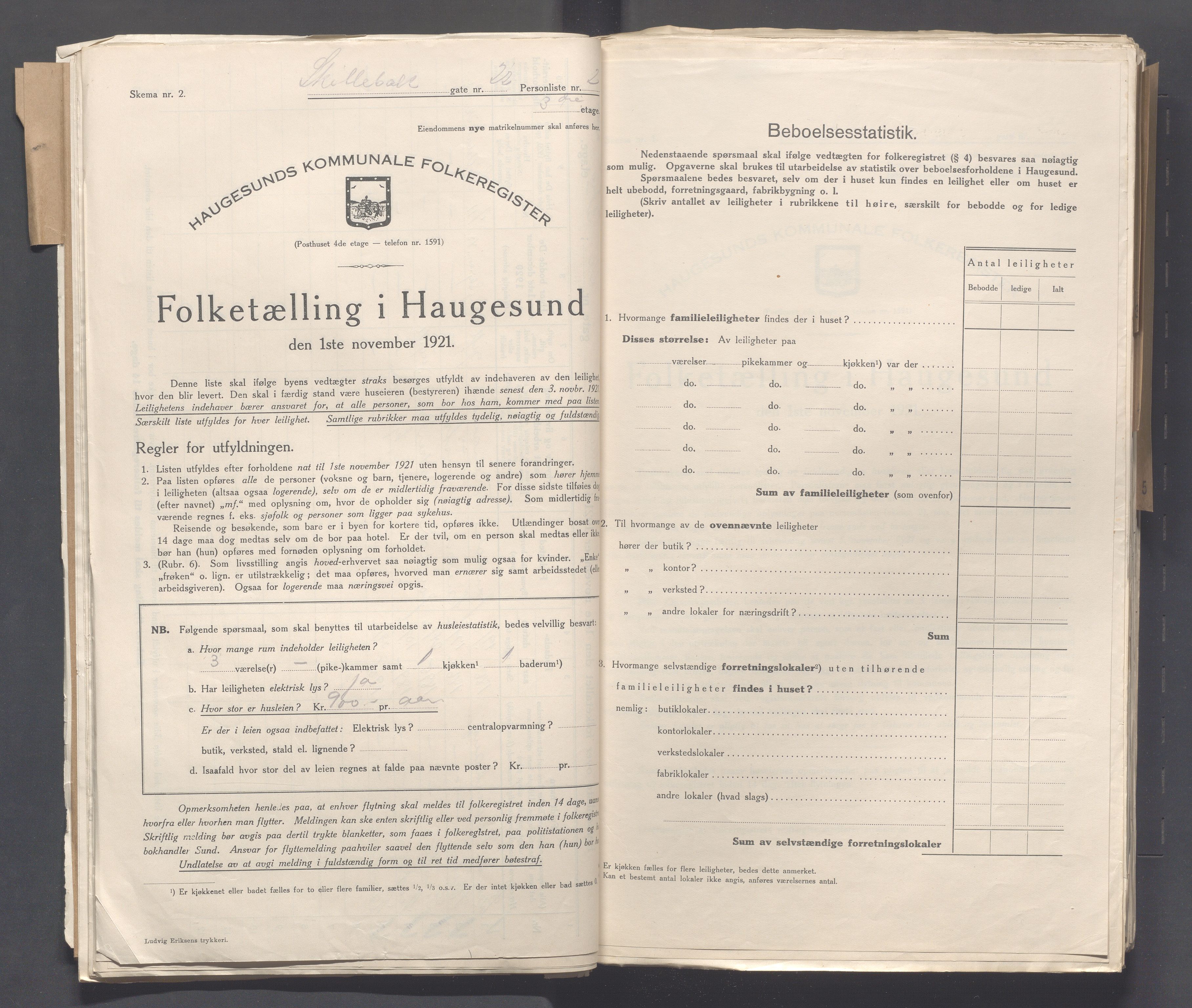 IKAR, Kommunal folketelling 1.11.1921 for Haugesund, 1921, s. 3931