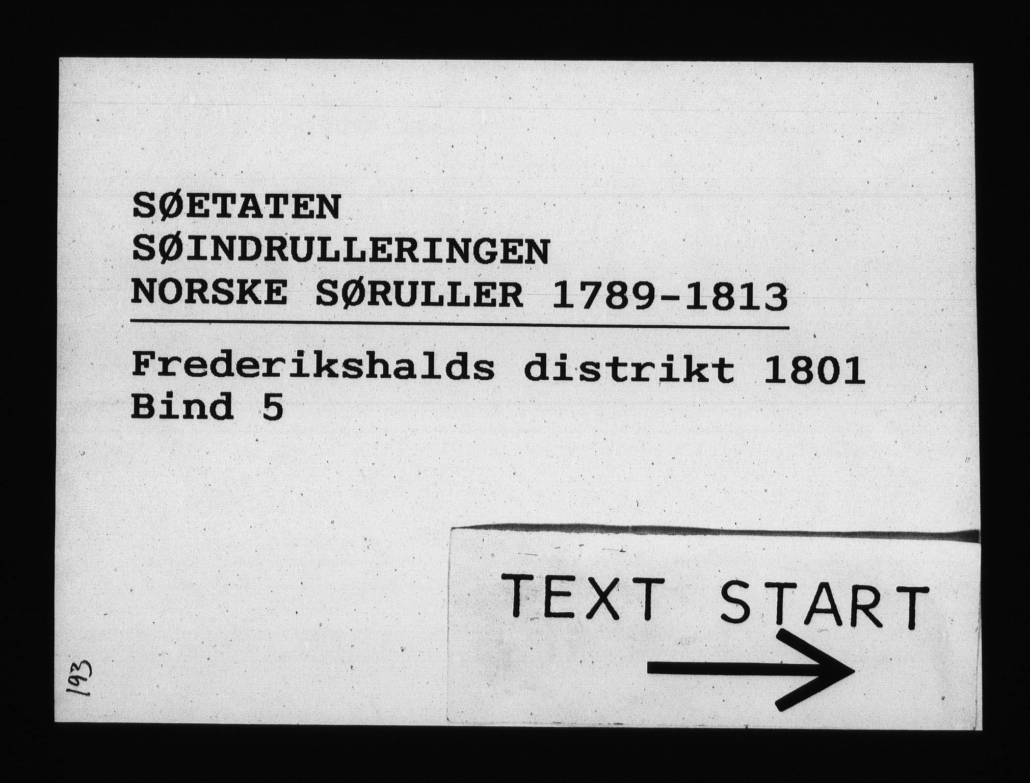 Sjøetaten, RA/EA-3110/F/L0194: Fredrikshalds distrikt, bind 5, 1801