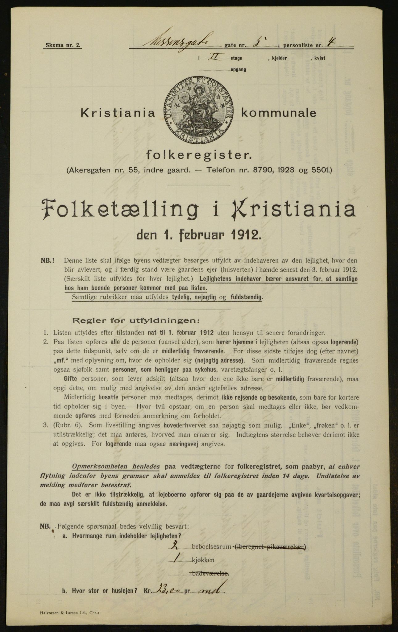 OBA, Kommunal folketelling 1.2.1912 for Kristiania, 1912, s. 71778