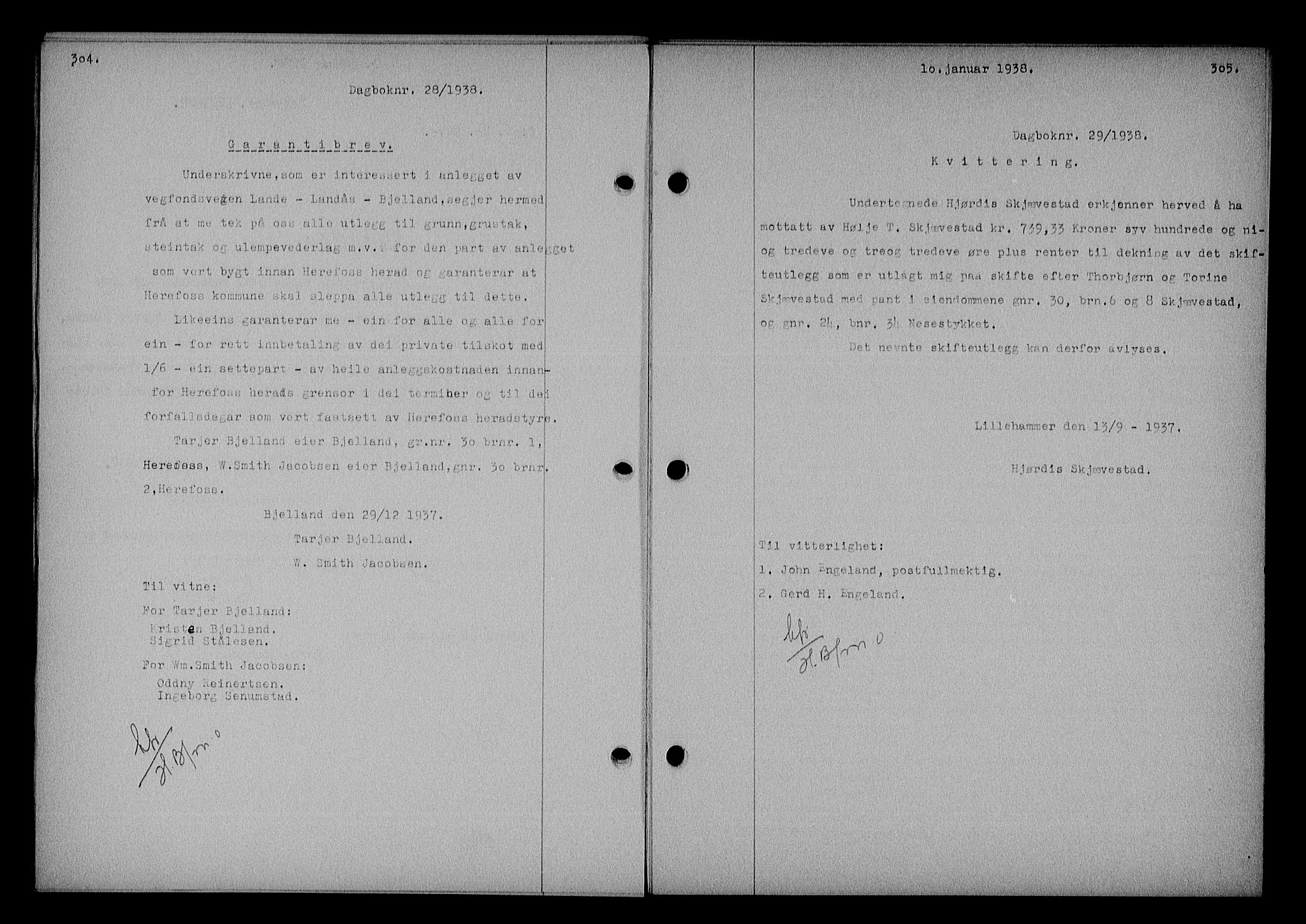 Nedenes sorenskriveri, SAK/1221-0006/G/Gb/Gba/L0044: Pantebok nr. 40, 1937-1938, Dagboknr: 29/1938