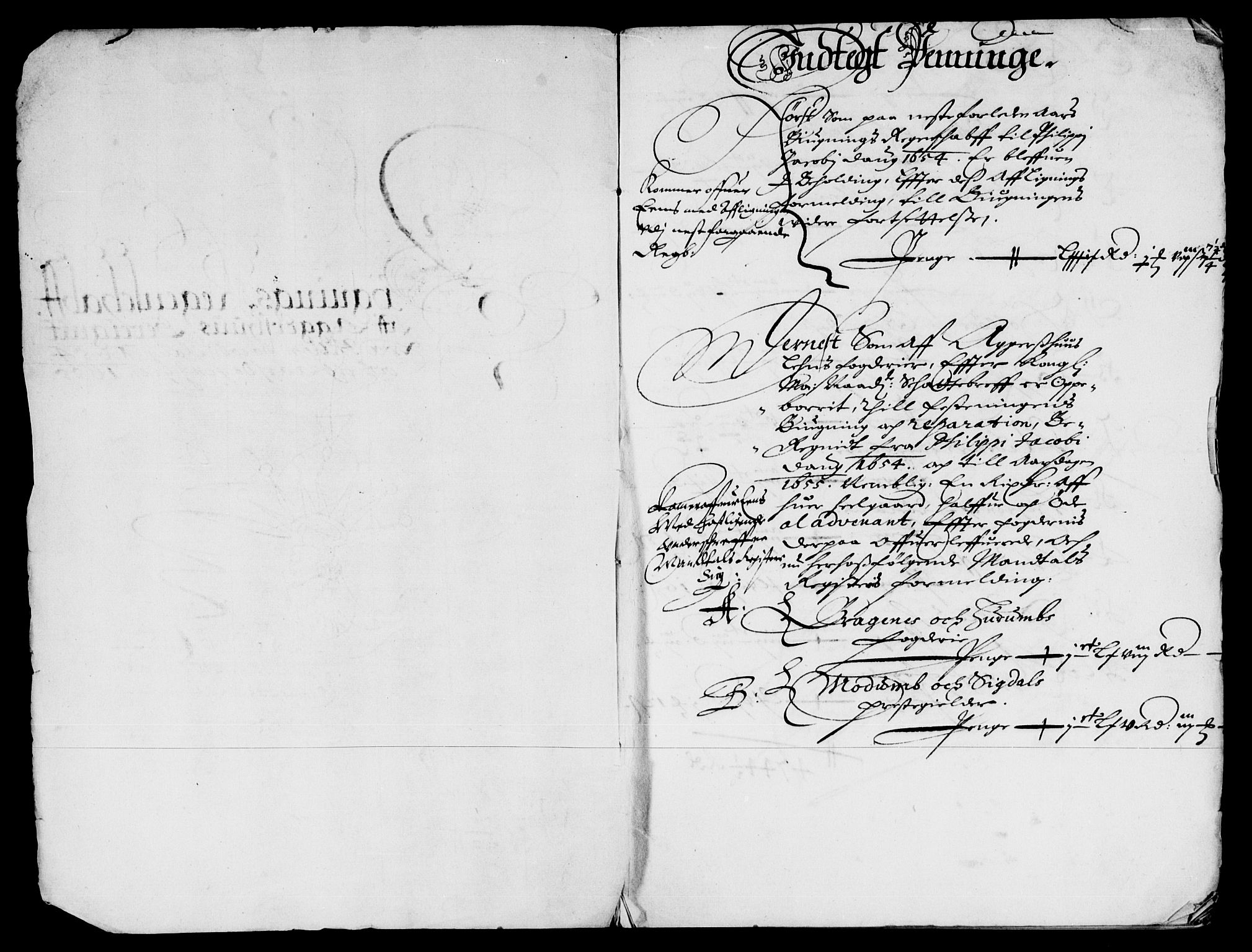 Rentekammeret inntil 1814, Reviderte regnskaper, Lensregnskaper, AV/RA-EA-5023/R/Rb/Rba/L0224: Akershus len, 1654-1655