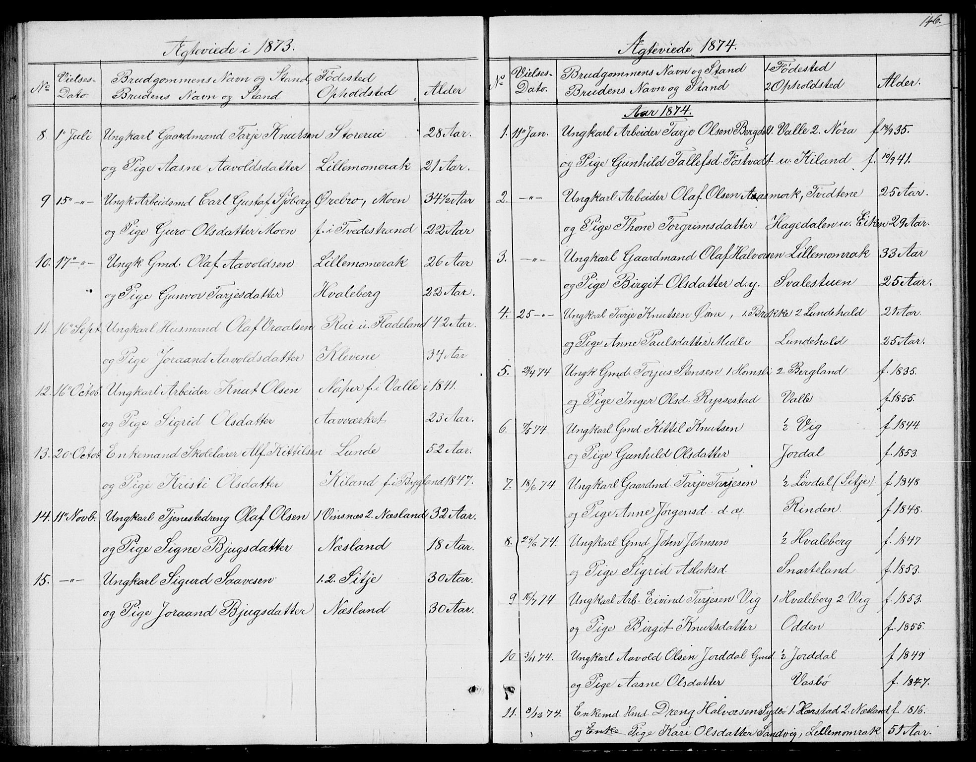 Fyresdal kirkebøker, AV/SAKO-A-263/G/Ga/L0004: Klokkerbok nr. I 4, 1864-1892, s. 146