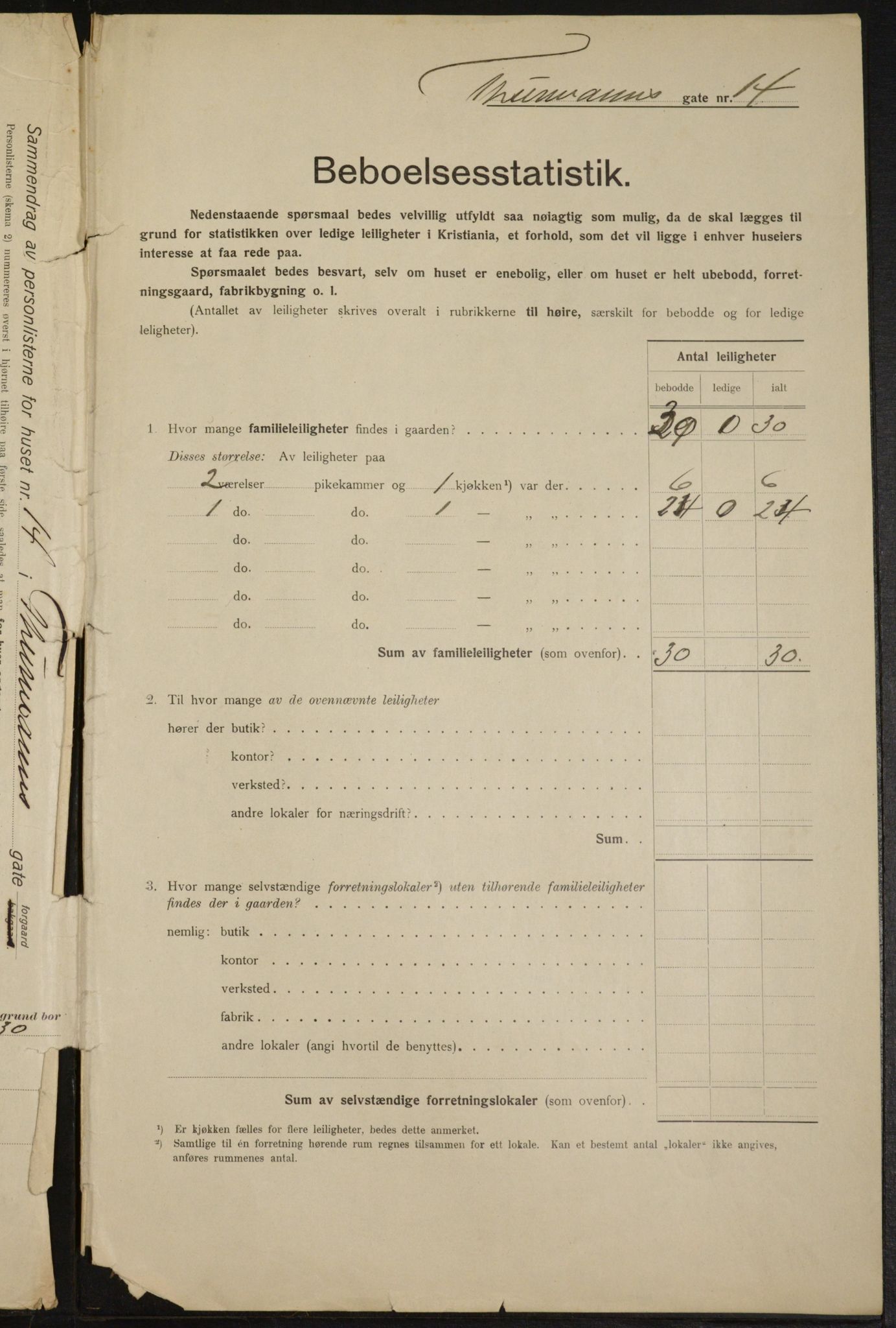 OBA, Kommunal folketelling 1.2.1915 for Kristiania, 1915, s. 111593