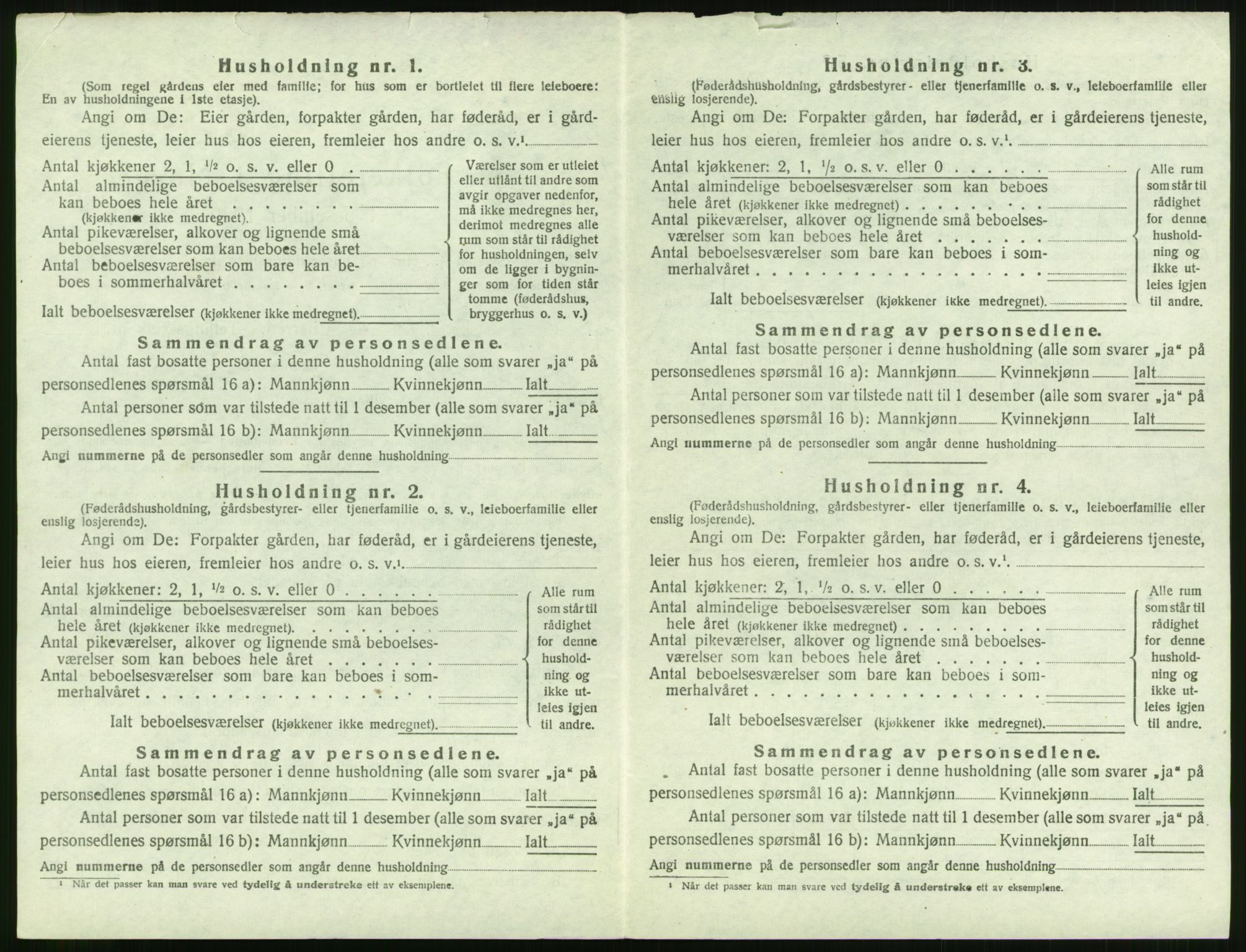 RA, Folketellinga 1920: Uplasserte skjema, 1920, s. 20