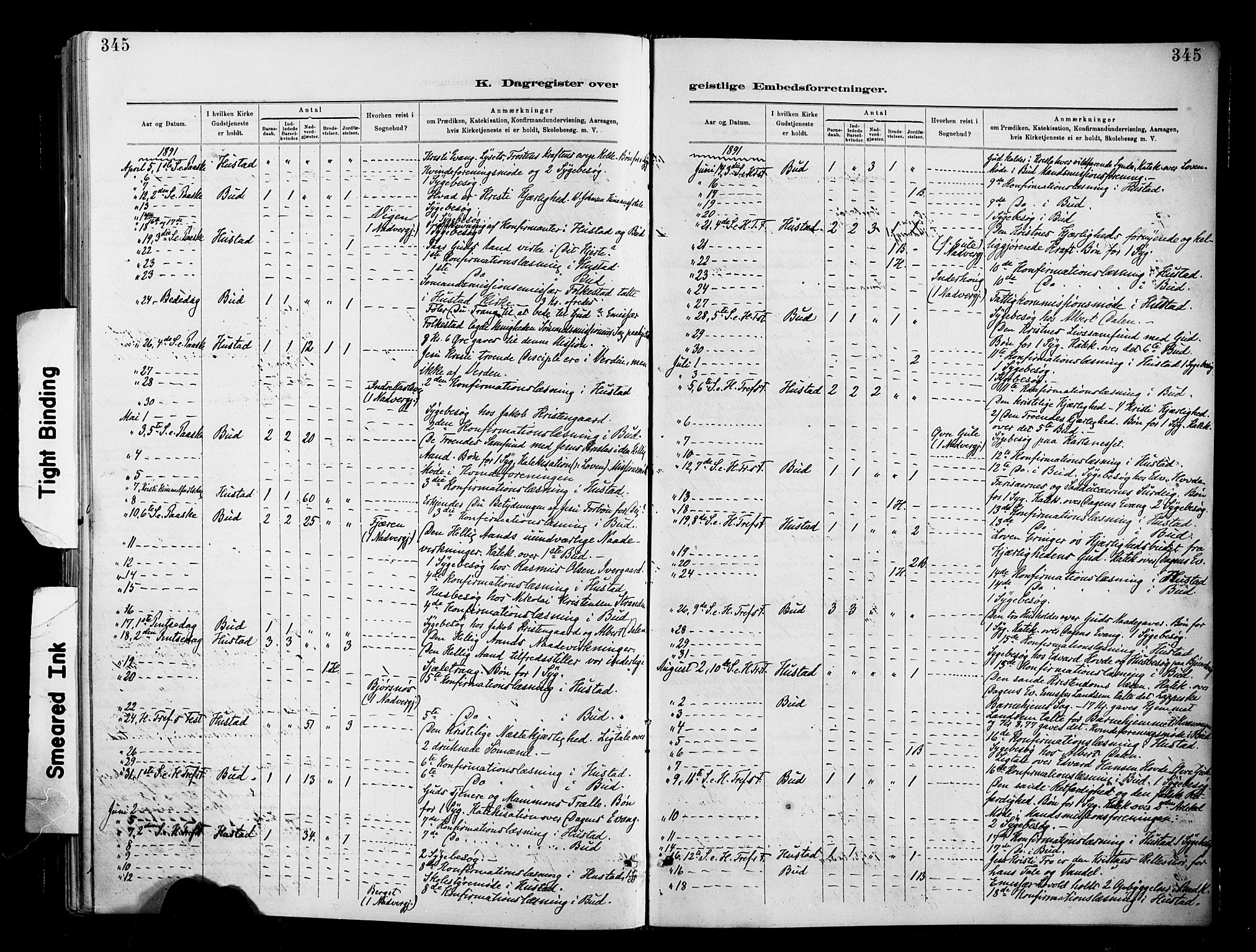 Ministerialprotokoller, klokkerbøker og fødselsregistre - Møre og Romsdal, AV/SAT-A-1454/566/L0769: Ministerialbok nr. 566A08, 1881-1903, s. 345