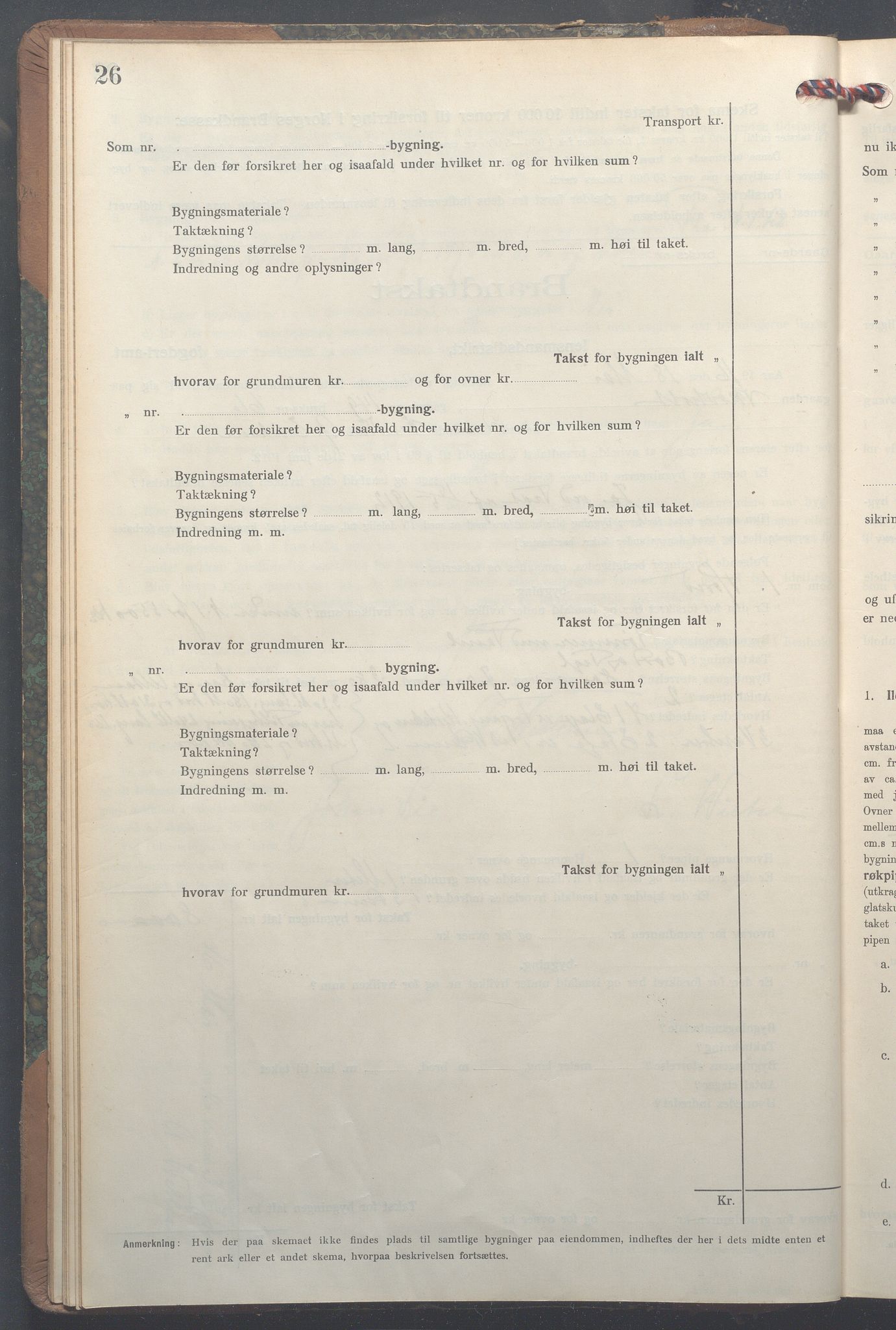 Lensmennene i Aker, OBA/A-10133/F/Fc/L0017: Branntakstprotokoll, 1916-1921, s. 26