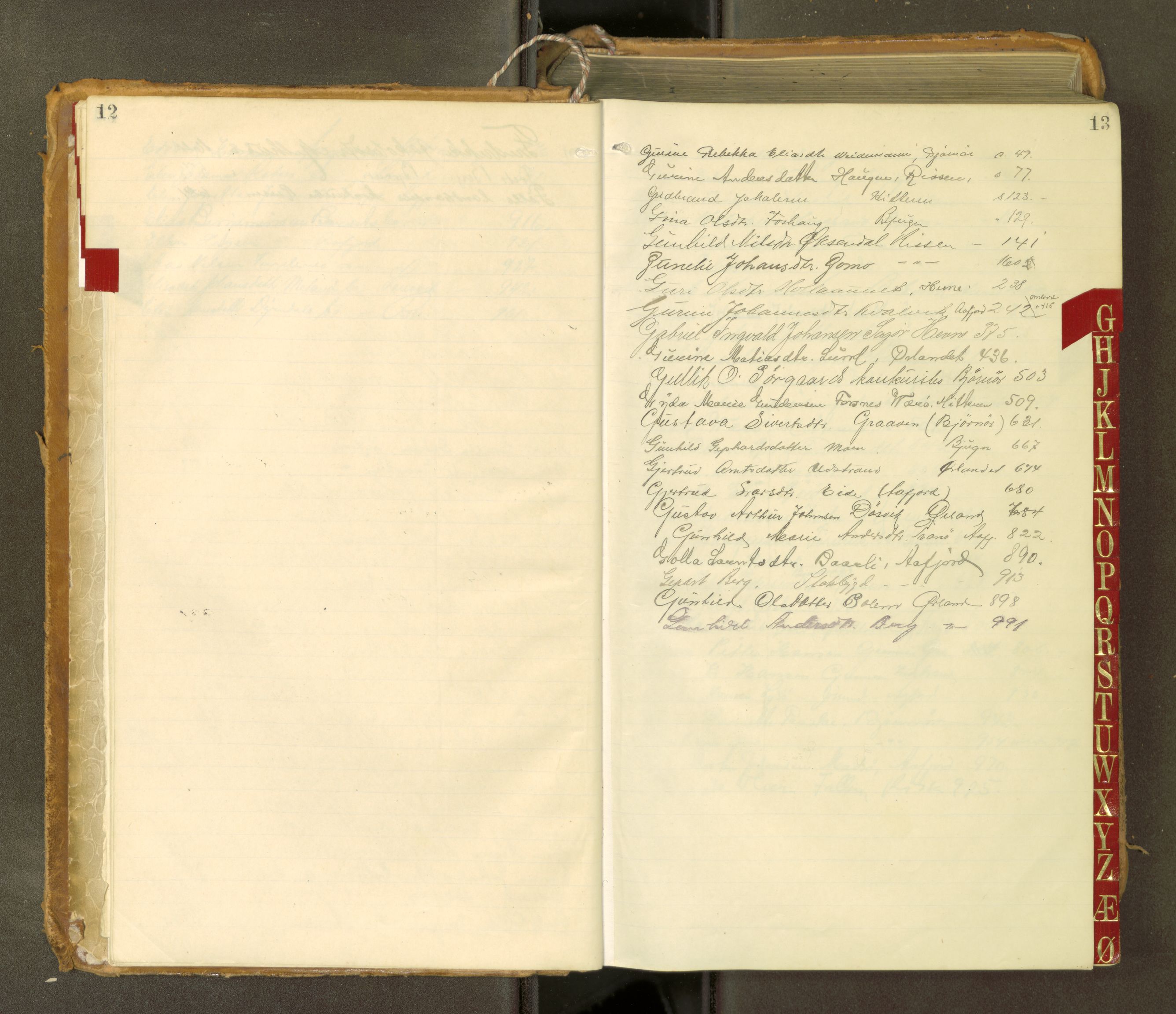 Fosen sorenskriveri, AV/SAT-A-1107/1/3/3A/L0031: Skifteutlodningsprotokoll nr. 10, 1913-1919, s. 12-13