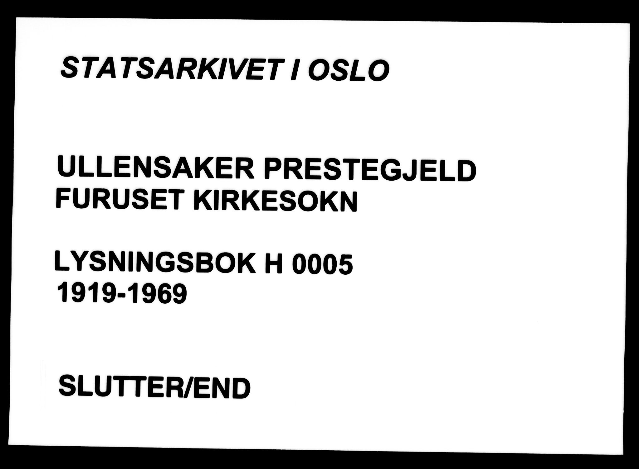 Ullensaker prestekontor Kirkebøker, AV/SAO-A-10236a/H/Ha/L0005: Lysningsprotokoll nr. 5, 1919-1969