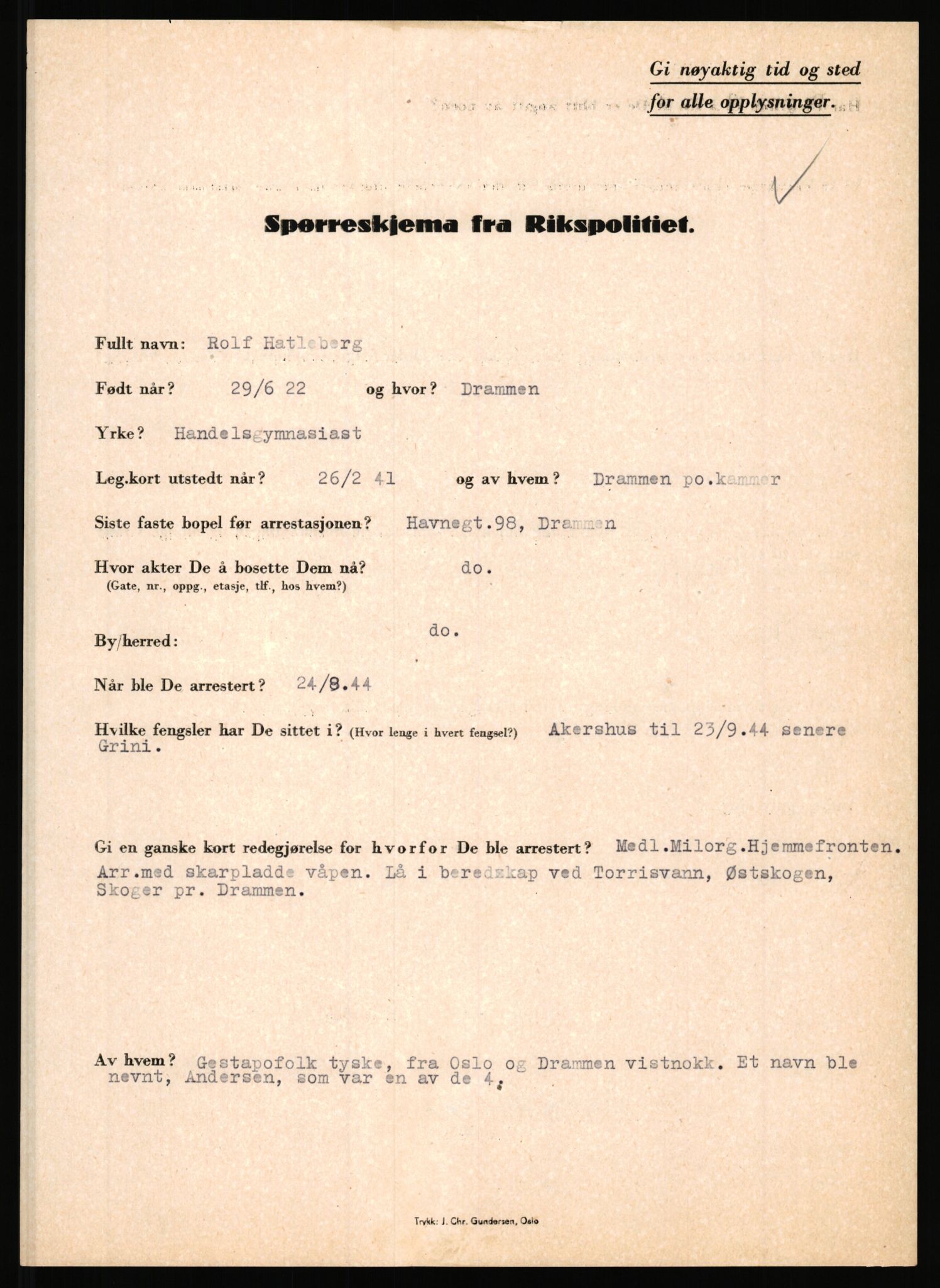 Rikspolitisjefen, AV/RA-S-1560/L/L0006: Hansen, Adolf Boye - Hemstad, Gunnar, 1940-1945, s. 643