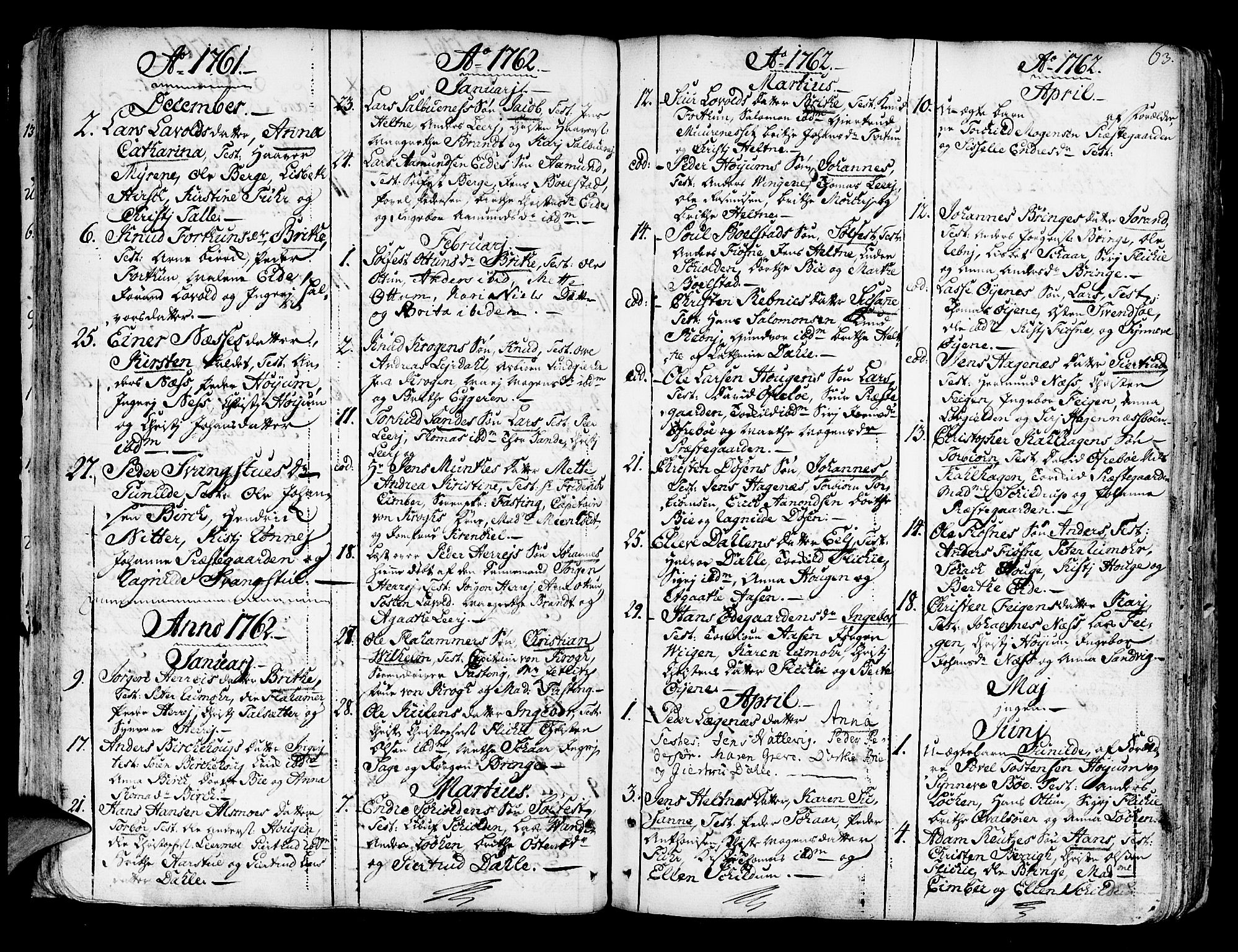 Luster sokneprestembete, AV/SAB-A-81101/H/Haa/Haaa/L0001: Ministerialbok nr. A 1, 1731-1803, s. 63