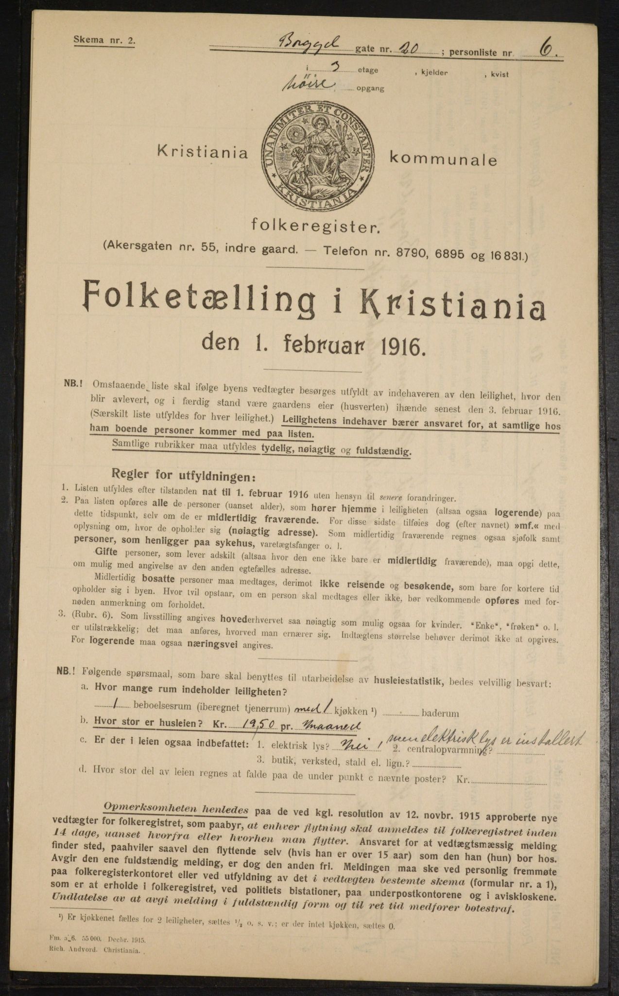 OBA, Kommunal folketelling 1.2.1916 for Kristiania, 1916, s. 8109