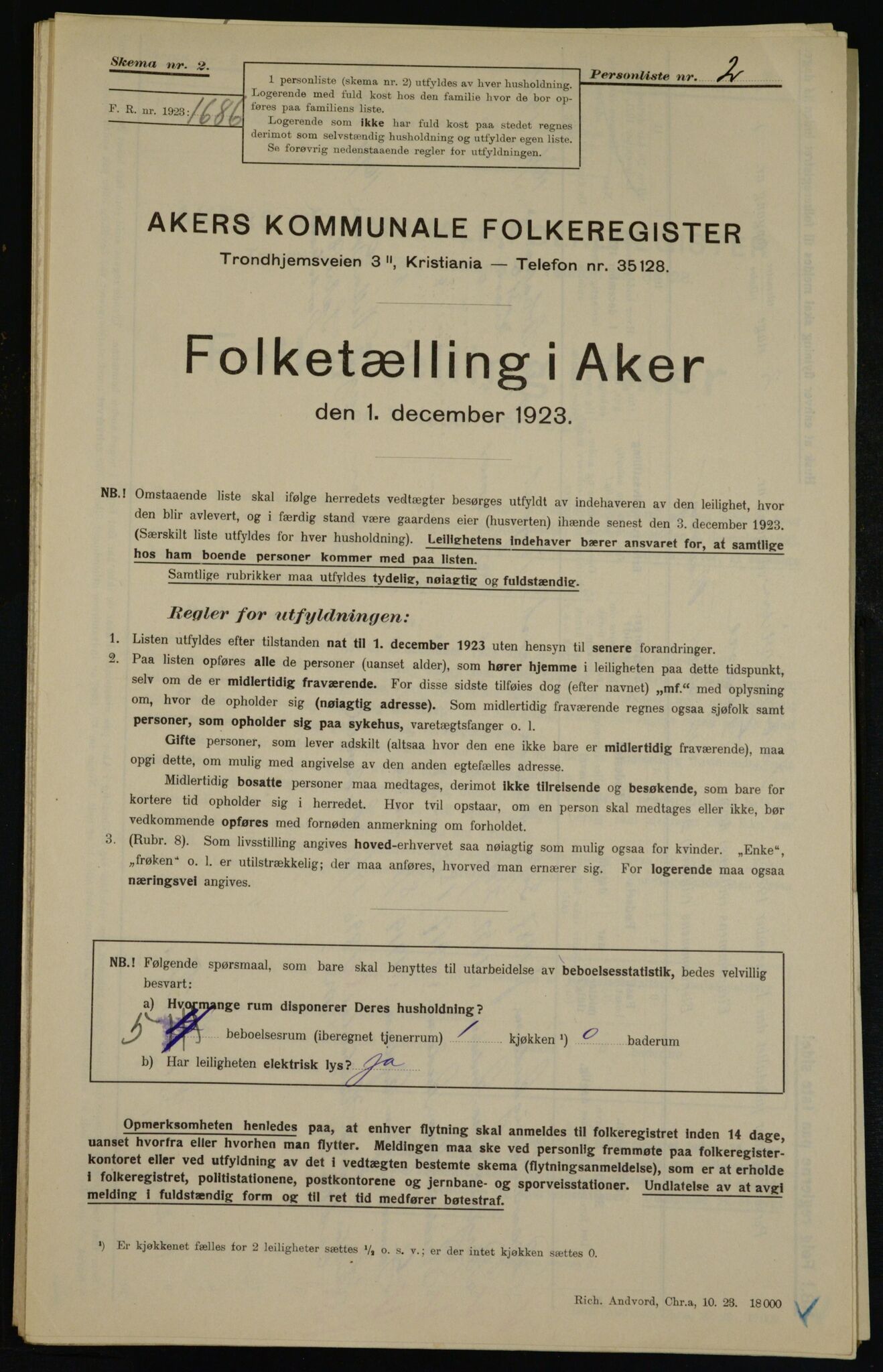 , Kommunal folketelling 1.12.1923 for Aker, 1923, s. 46231