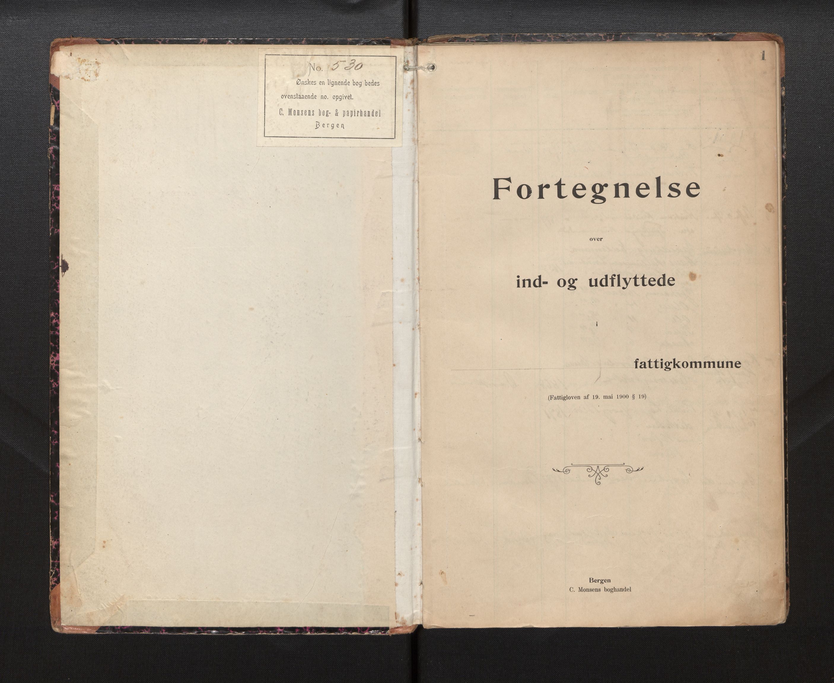 Lensmannen i Davik, SAB/A-26801/0020/L0001: Protokoll over inn- og utflytte, 1901-1929