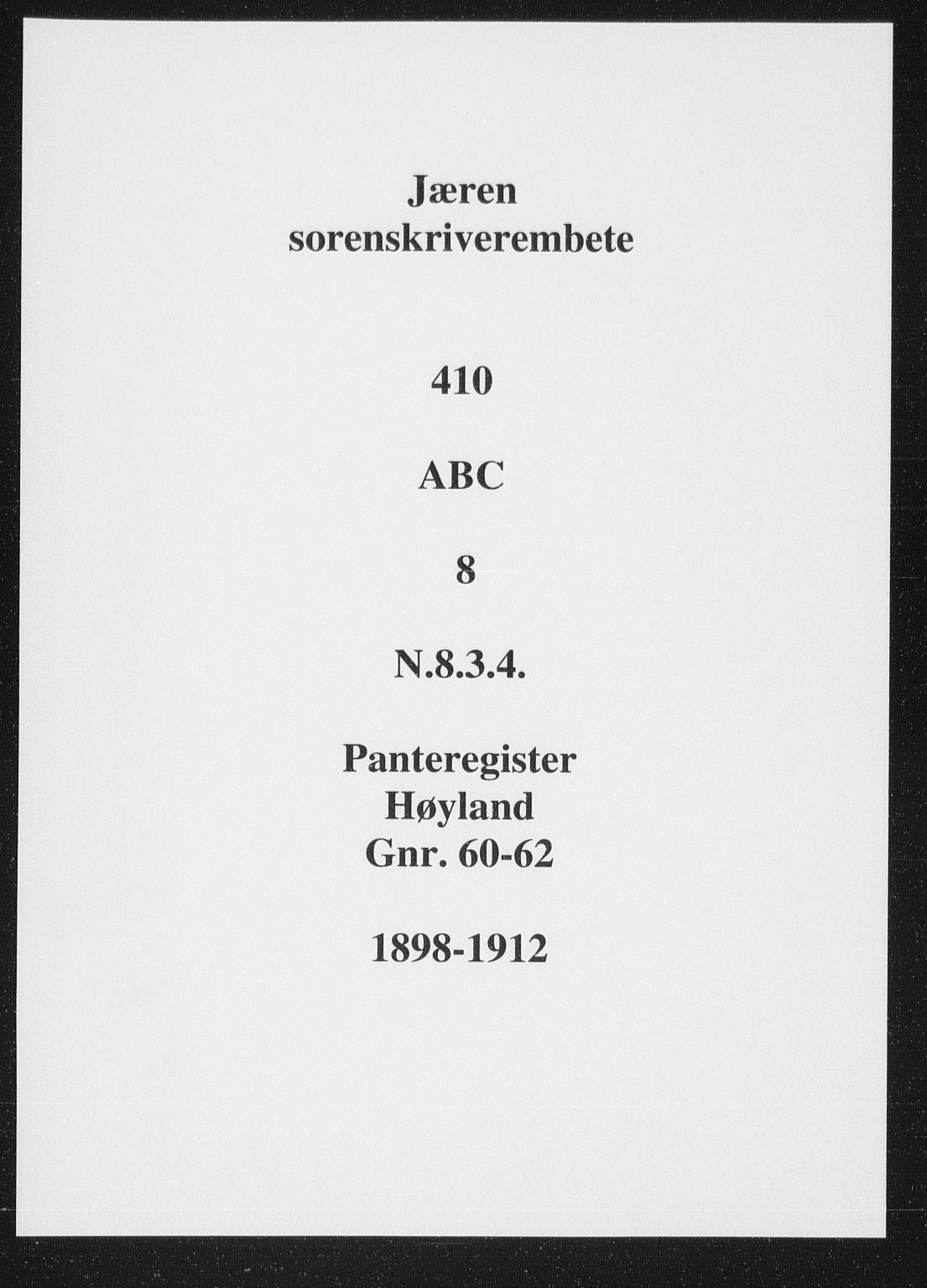 Jæren sorenskriveri, SAST/A-100310/01/4/41/41ABC/L0008: Panteregister nr. 41 ABC8, 1910