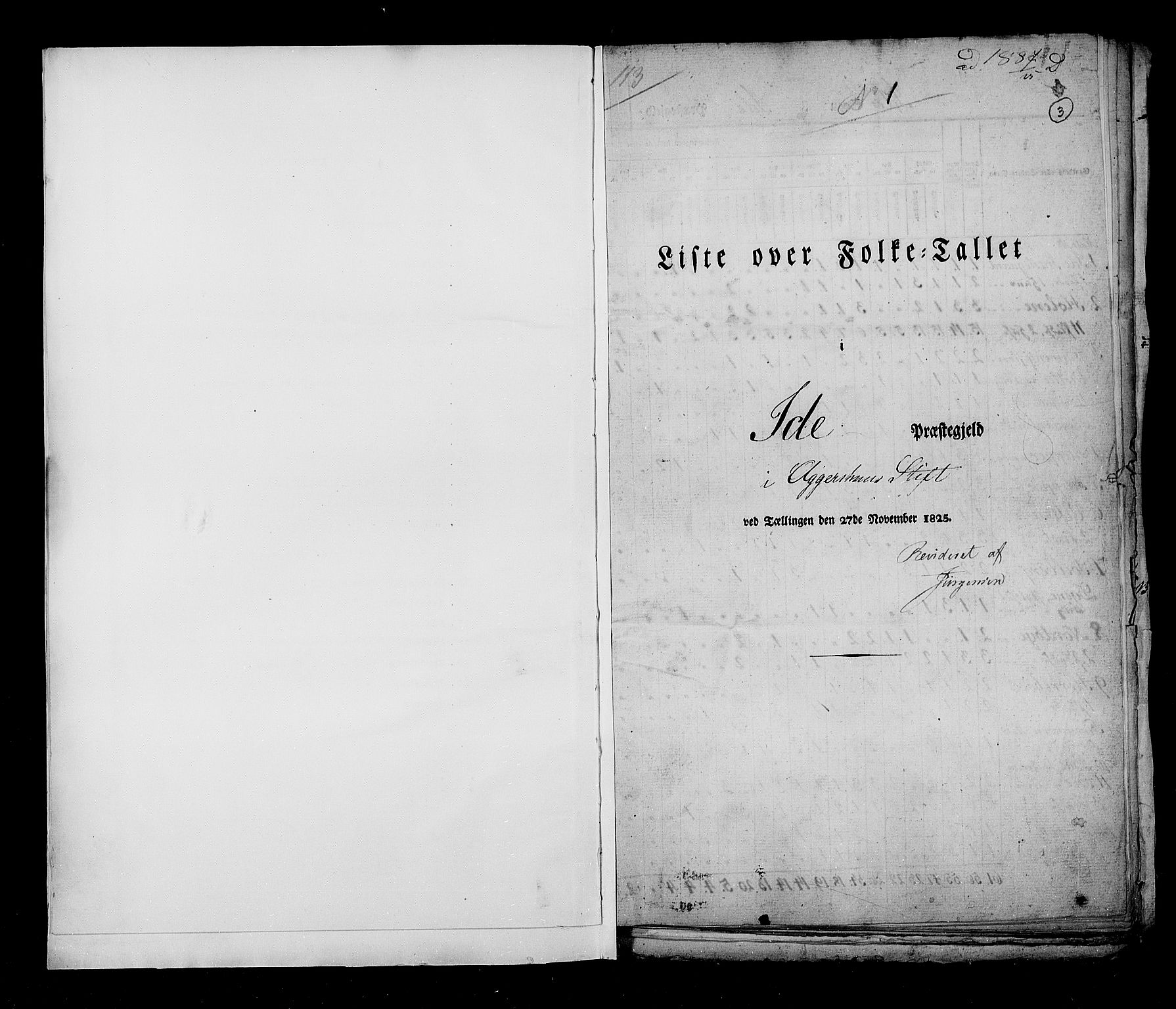 RA, Folketellingen 1825, bind 3: Smålenenes amt, 1825, s. 3