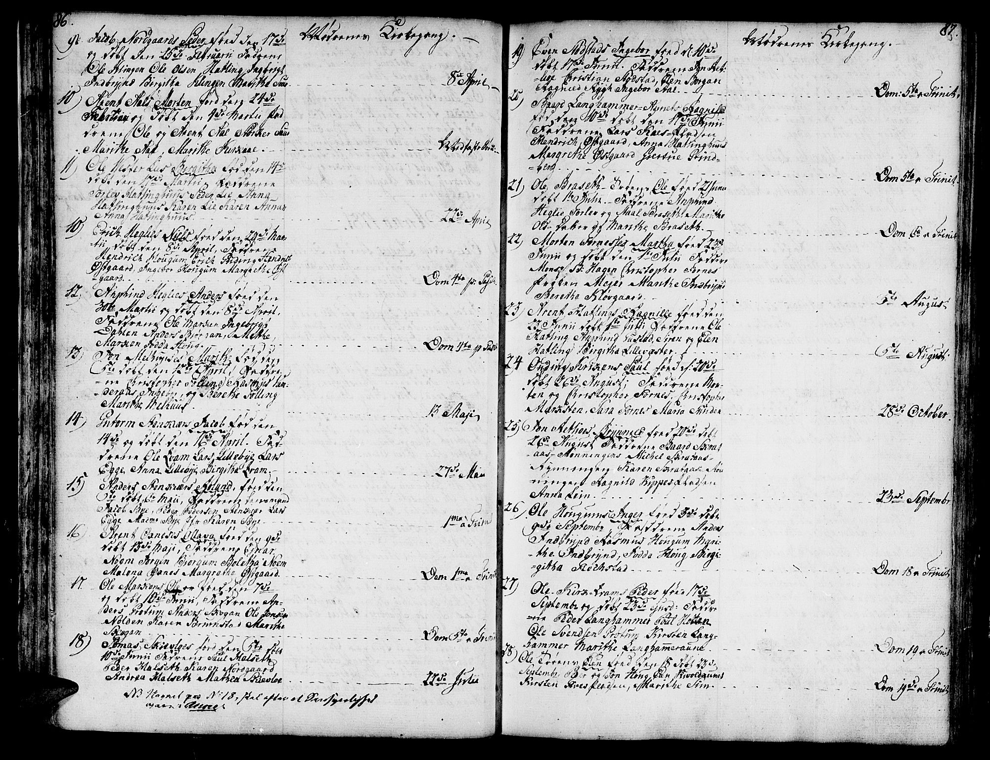 Ministerialprotokoller, klokkerbøker og fødselsregistre - Nord-Trøndelag, SAT/A-1458/746/L0440: Ministerialbok nr. 746A02, 1760-1815, s. 86-87