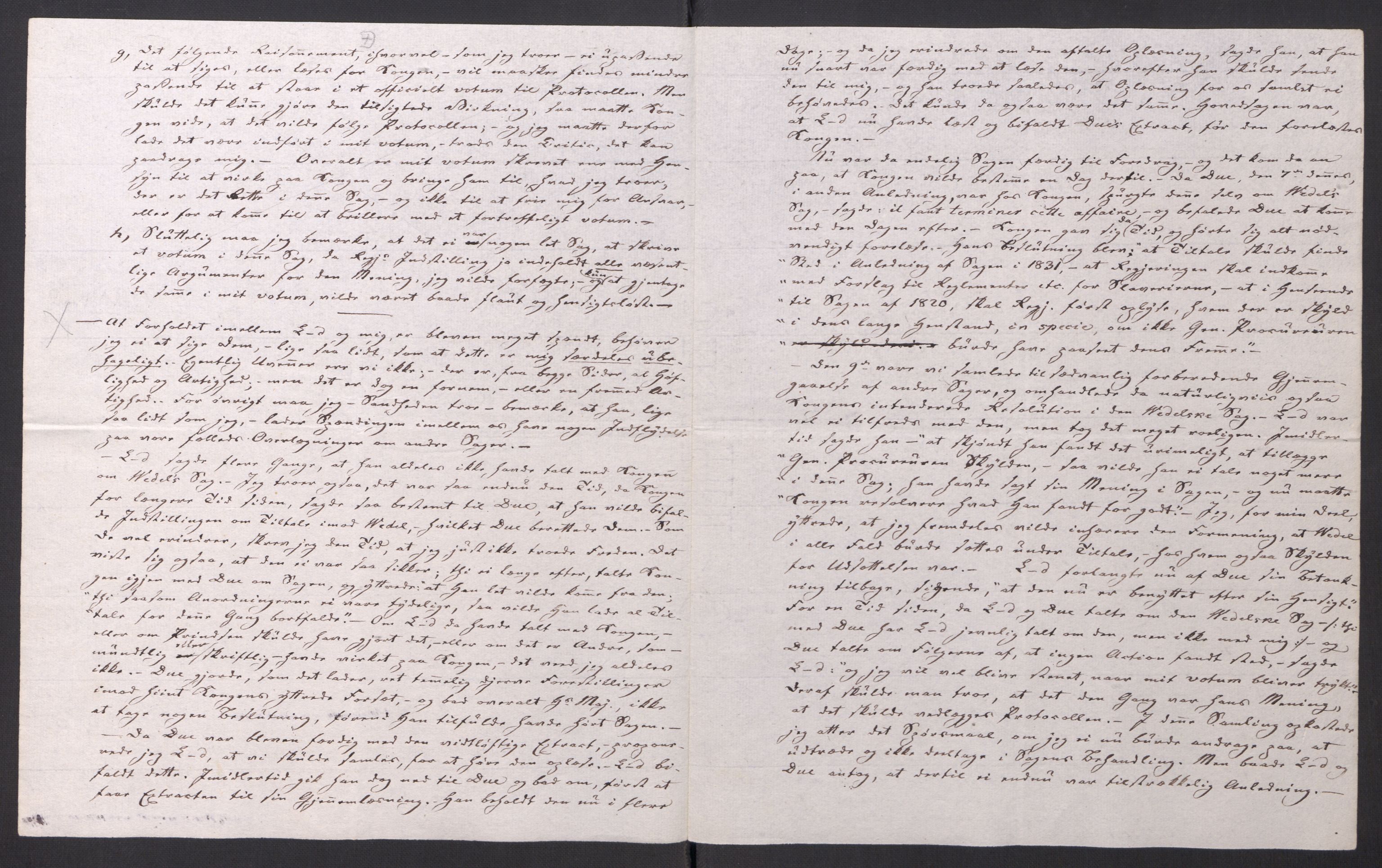 Motzfeldt-familien, AV/RA-PA-0234/D/L001b/0009: -- / "Til de trykte Optegnelser", 1821-1836