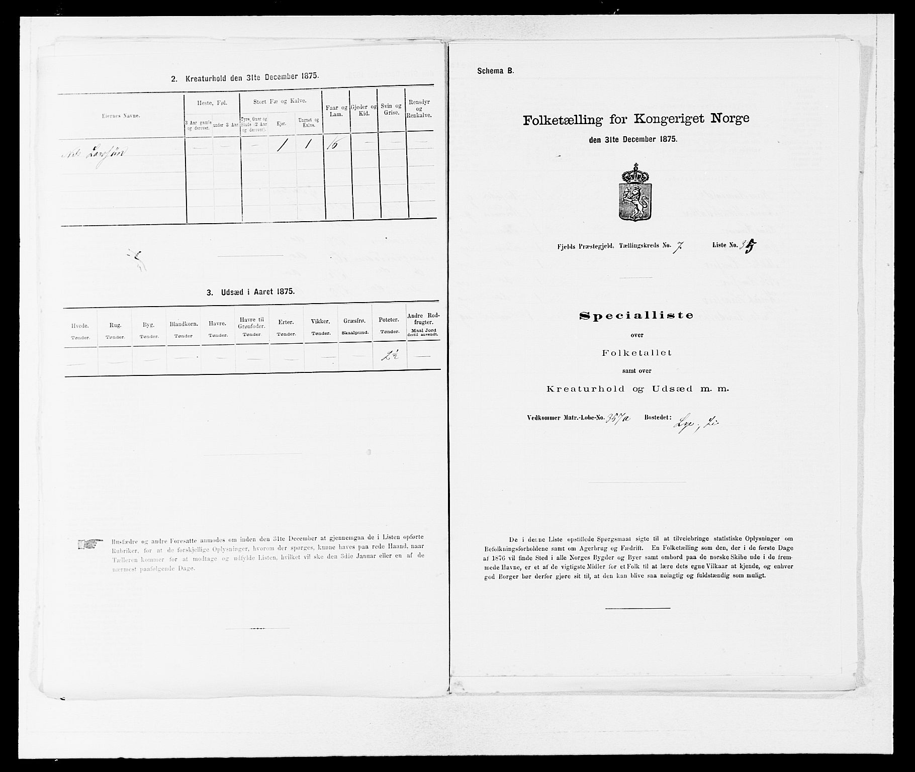 SAB, Folketelling 1875 for 1246P Fjell prestegjeld, 1875, s. 913