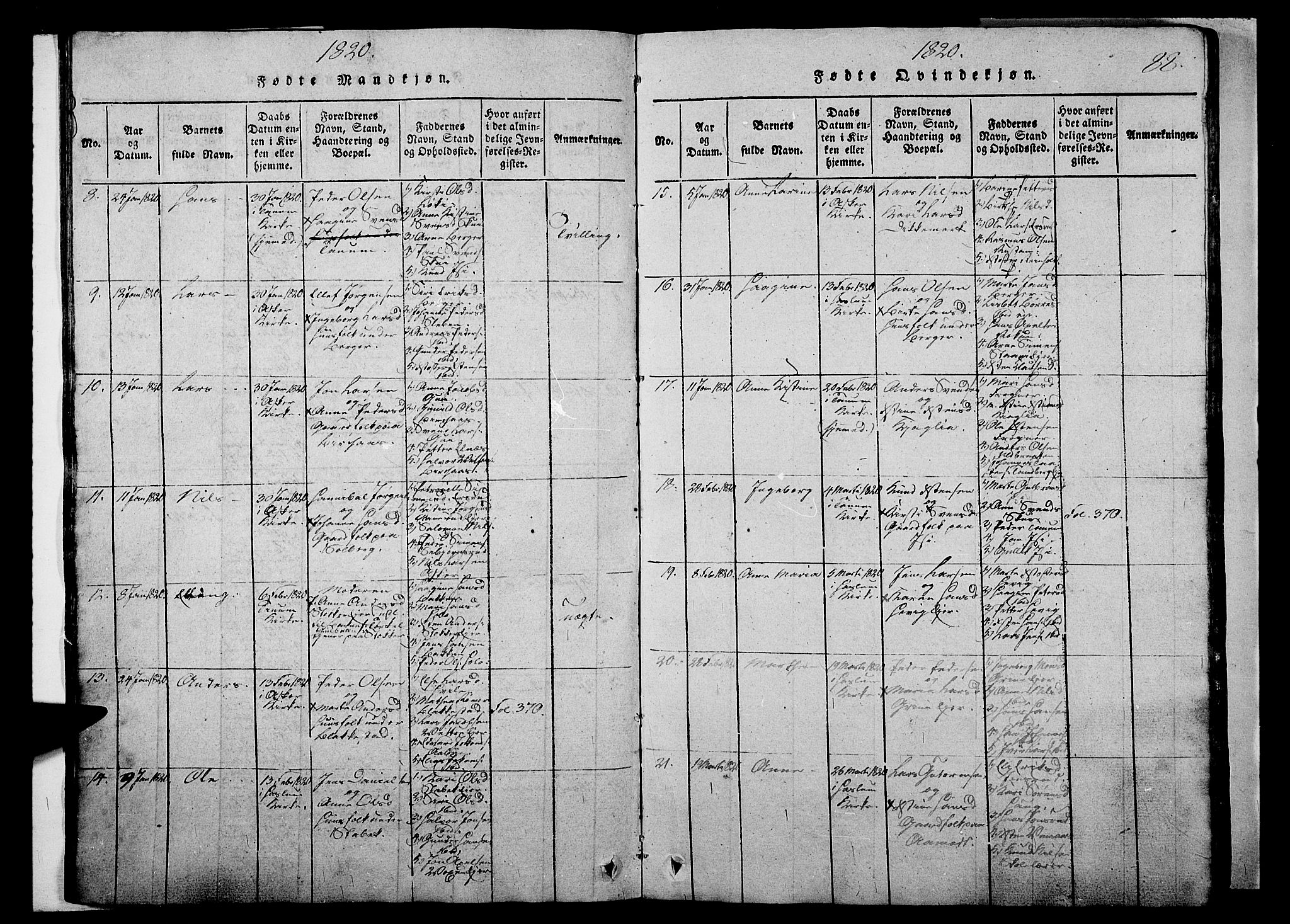 Asker prestekontor Kirkebøker, AV/SAO-A-10256a/G/Ga/L0001: Klokkerbok nr. I 1, 1814-1830, s. 88