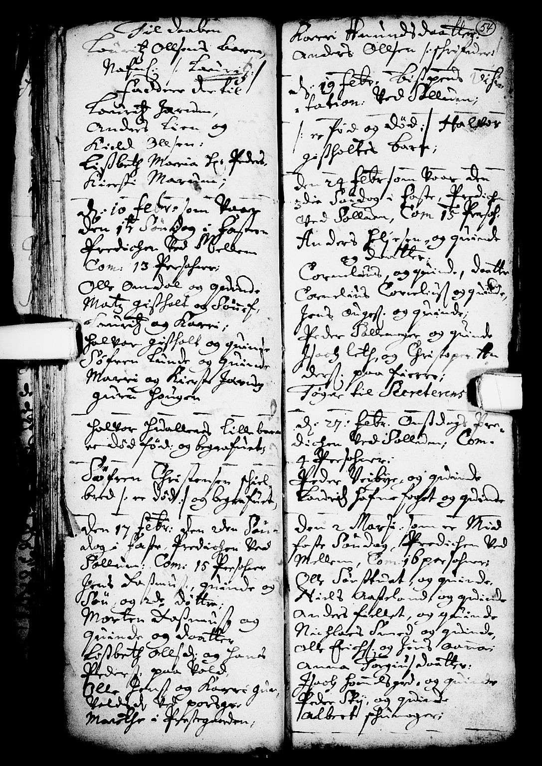 Solum kirkebøker, AV/SAKO-A-306/F/Fa/L0001: Ministerialbok nr. I 1, 1701-1716, s. 54